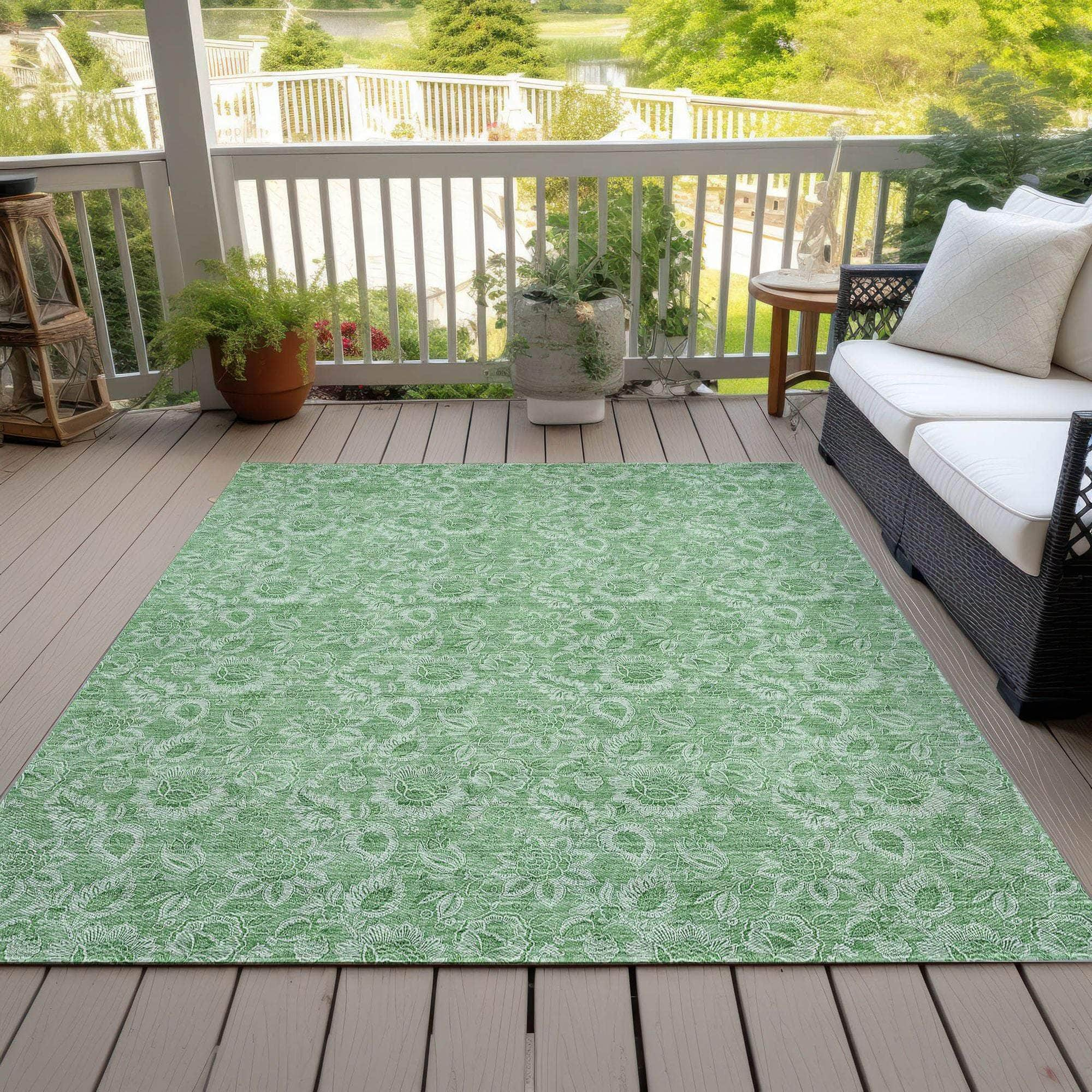 Machine Made ACN662 Green  Rugs #color_green 