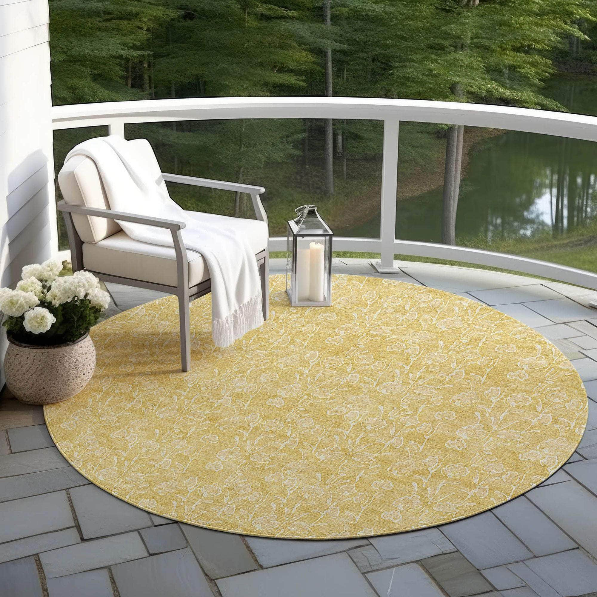 Machine Made ACN691 Gold  Rugs #color_gold 