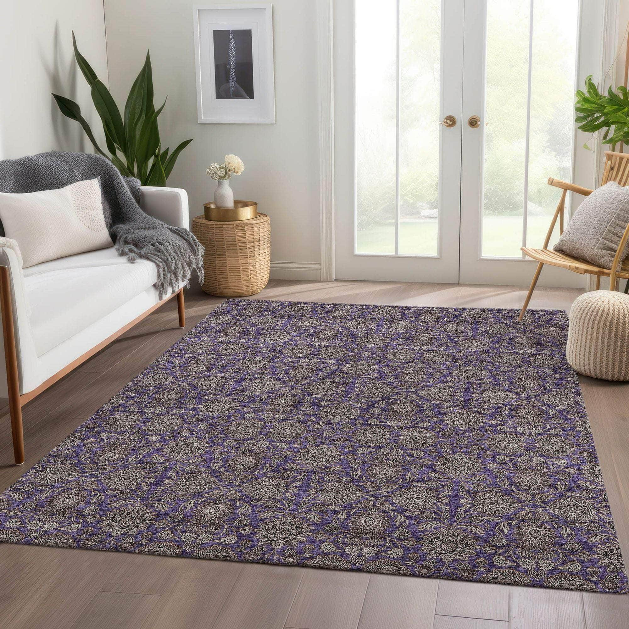 Machine Made ACN702 Purple  Rugs #color_purple 