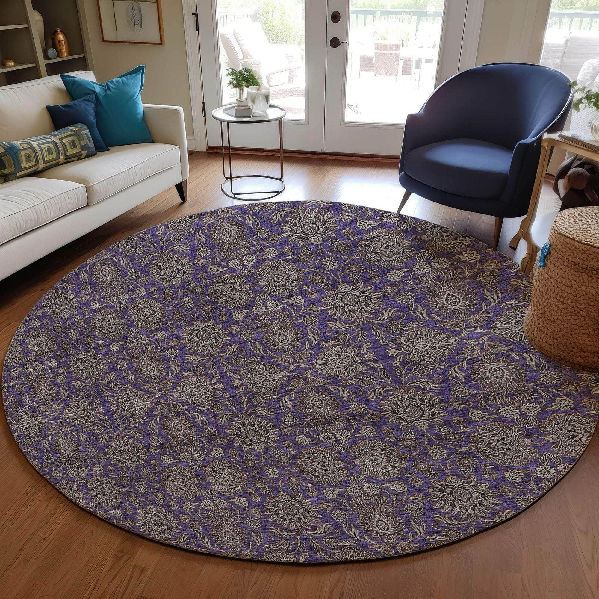 Machine Made ACN702 Purple  Rugs #color_purple 