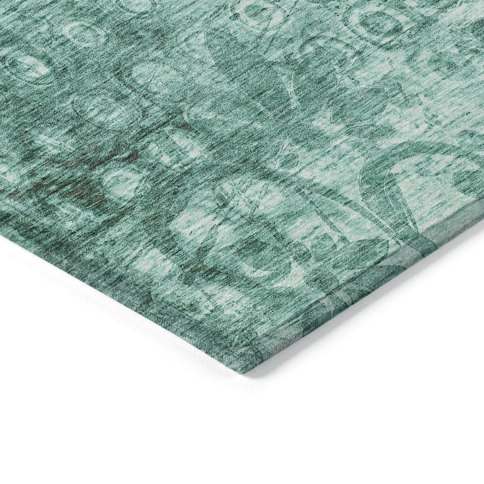 Machine Made ACN577 Teal  Rugs #color_teal 