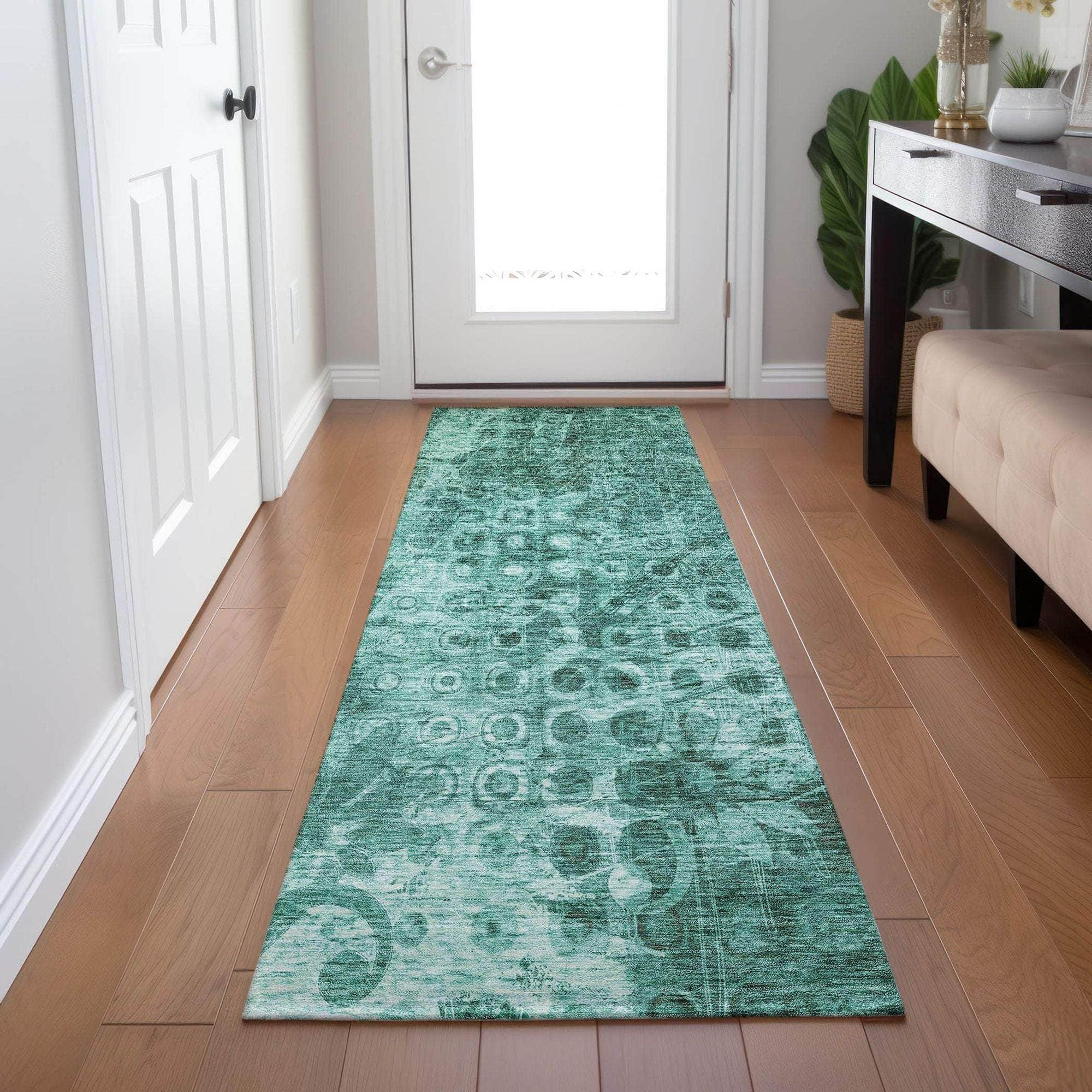 Machine Made ACN577 Teal  Rugs #color_teal 