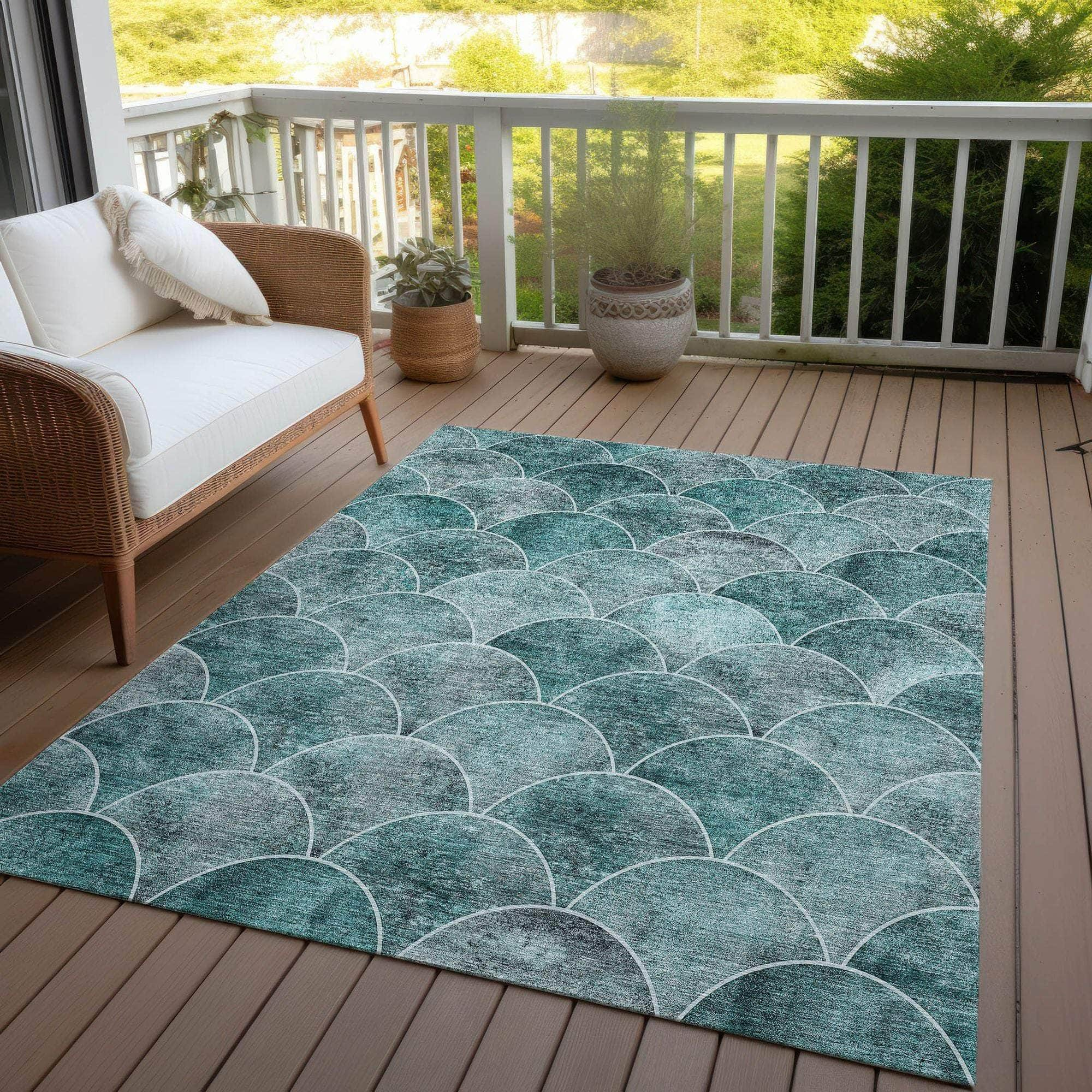 Machine Made ACN594 Teal  Rugs #color_teal 