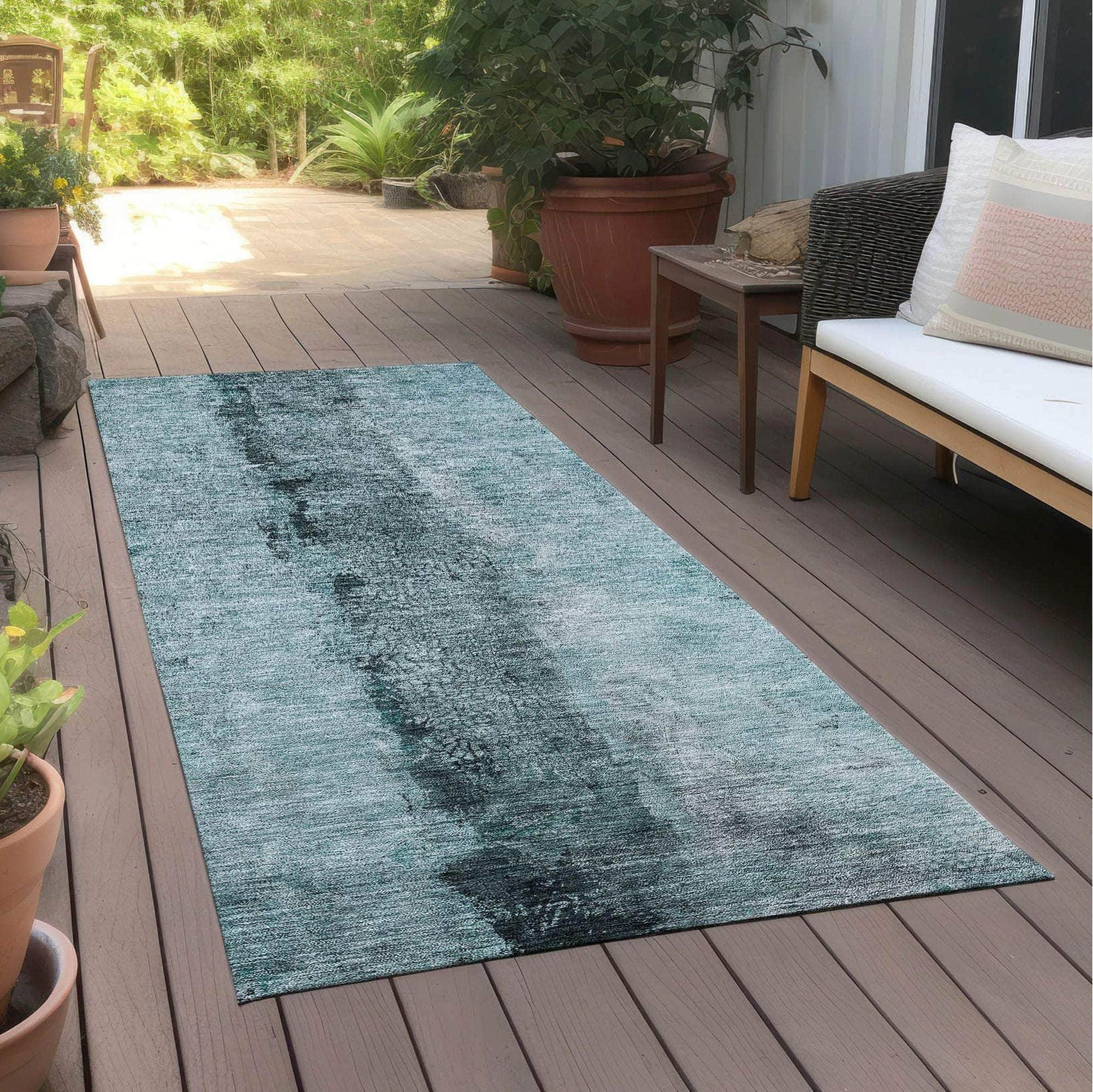 Machine Made ACN605 Teal  Rugs #color_teal 