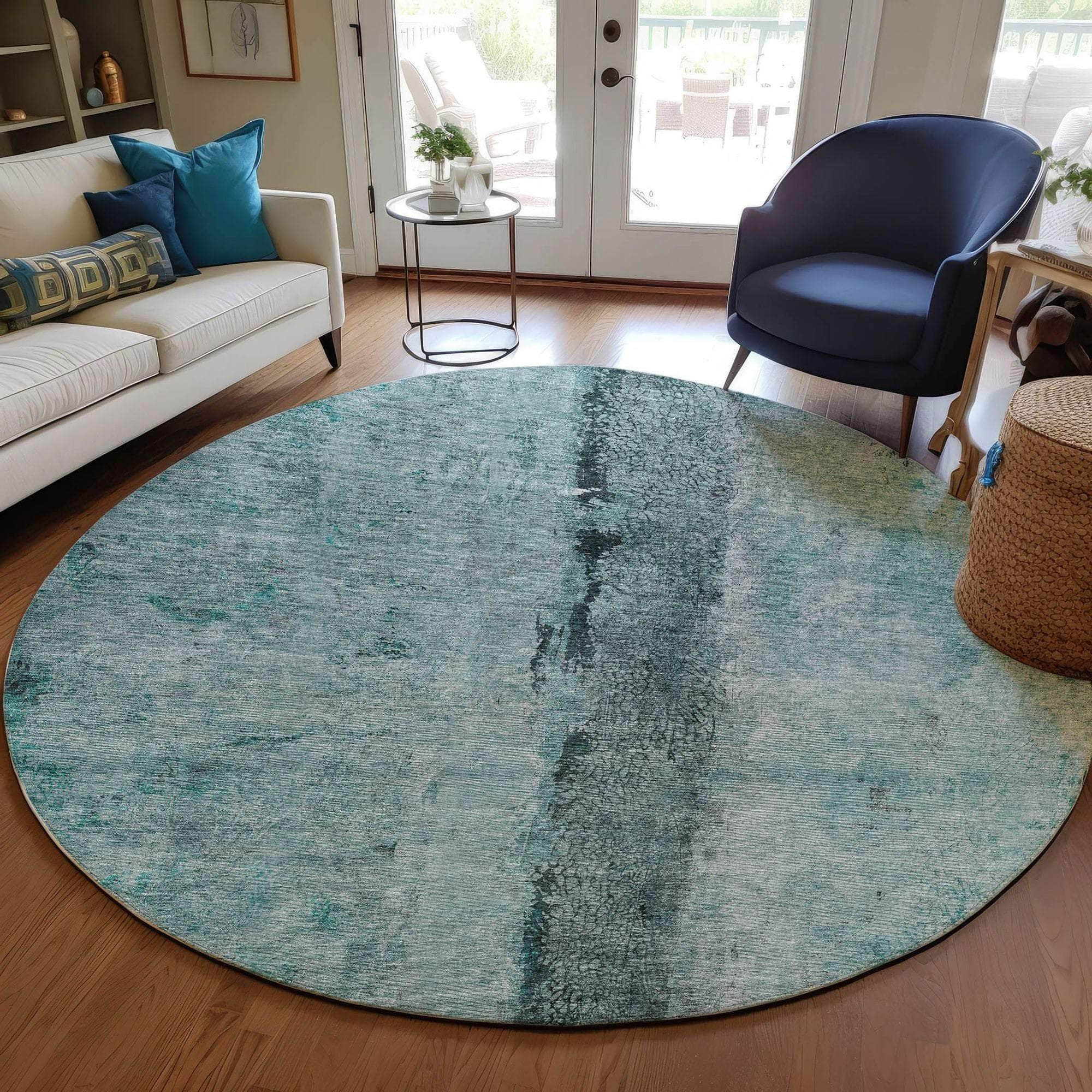 Machine Made ACN605 Teal  Rugs #color_teal 