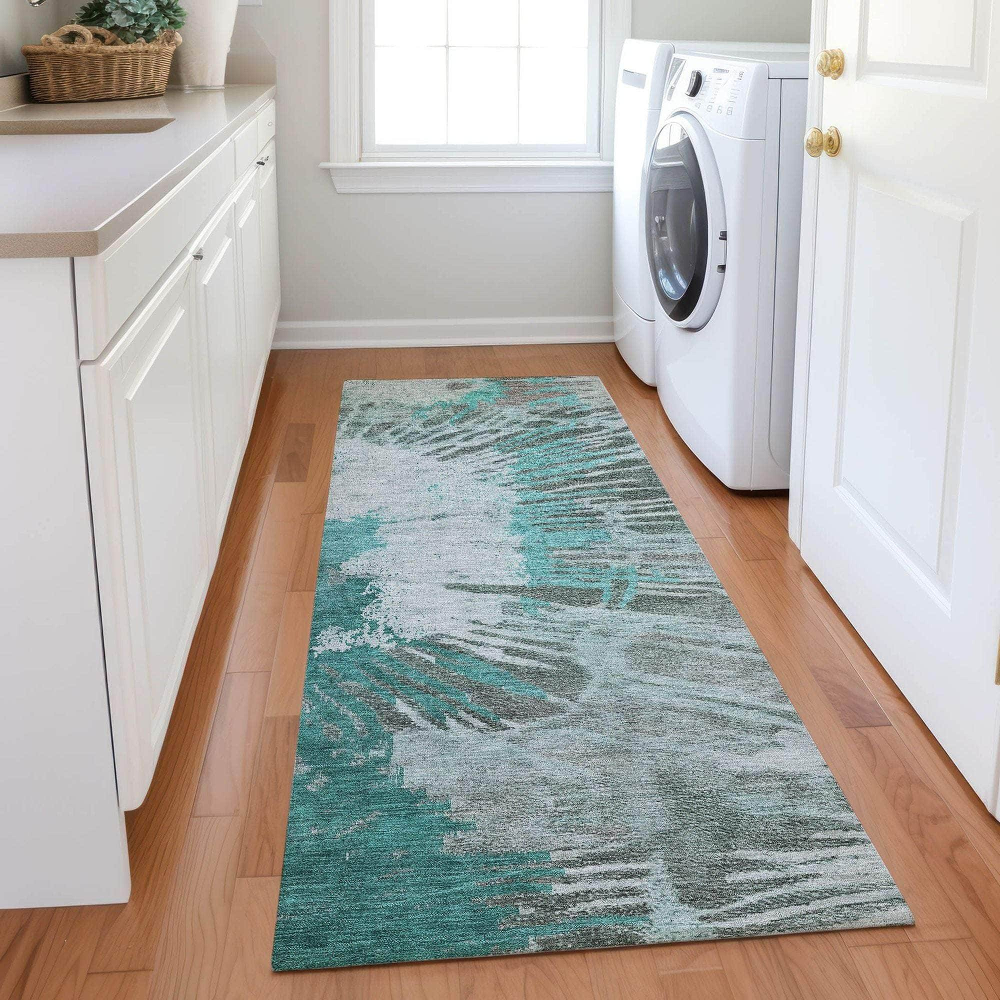 Machine Made ACN645 Teal  Rugs #color_teal 