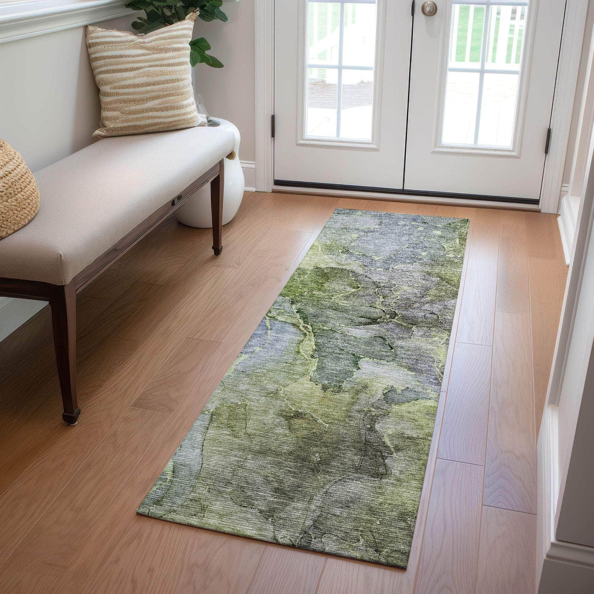 Machine Made ACN689 Olive Green Rugs #color_olive green