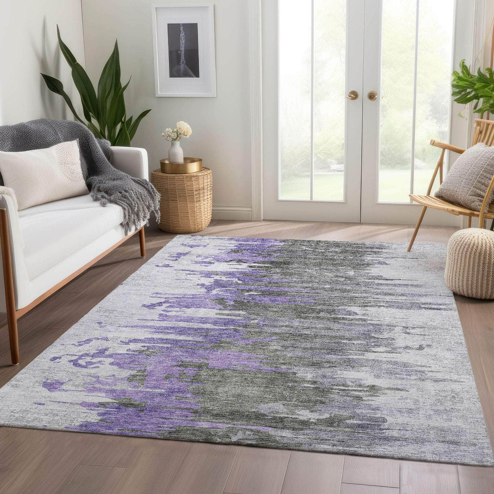 Machine Made ACN704 Purple  Rugs #color_purple 