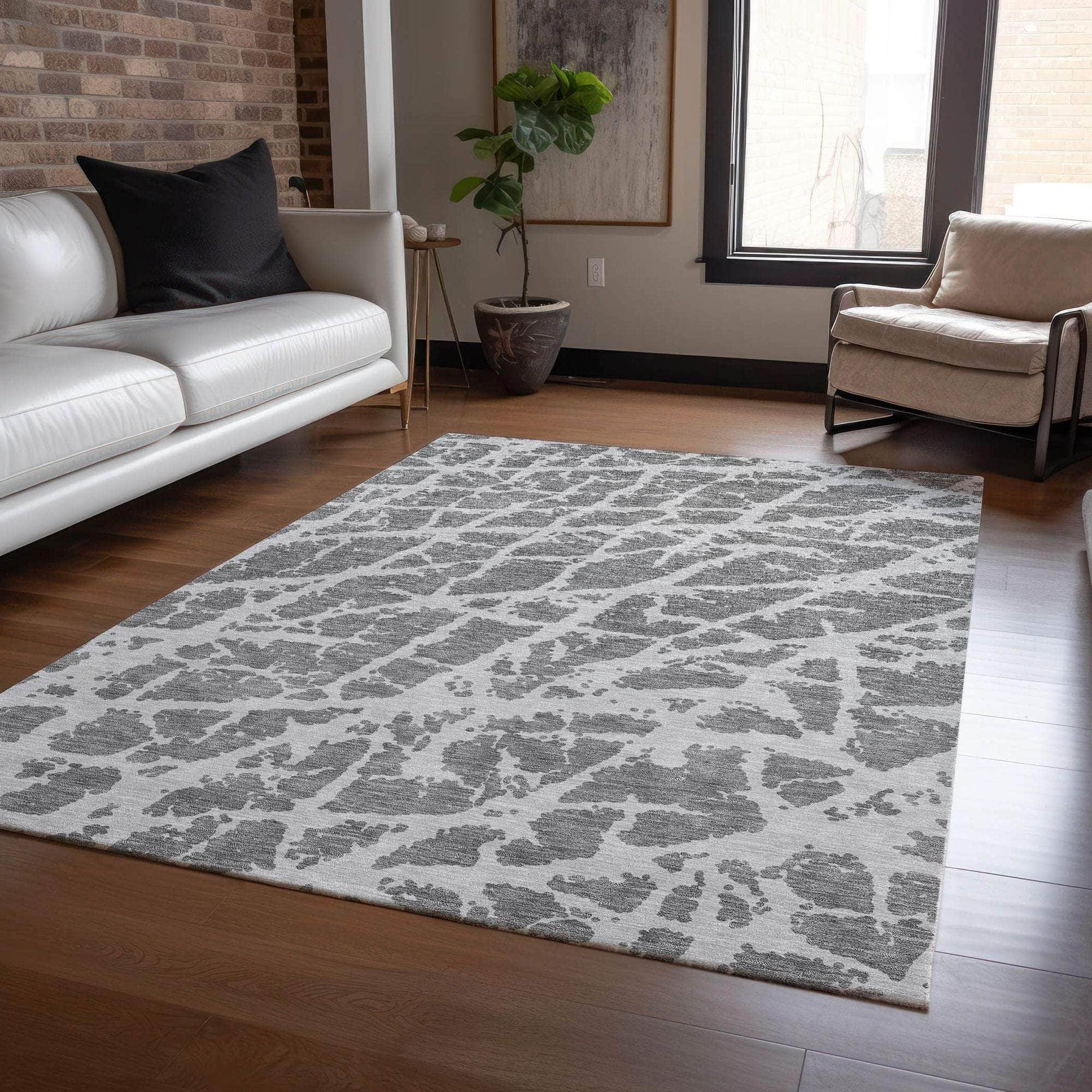 Machine Made ACN501 Charcoal Gray Rugs #color_charcoal gray