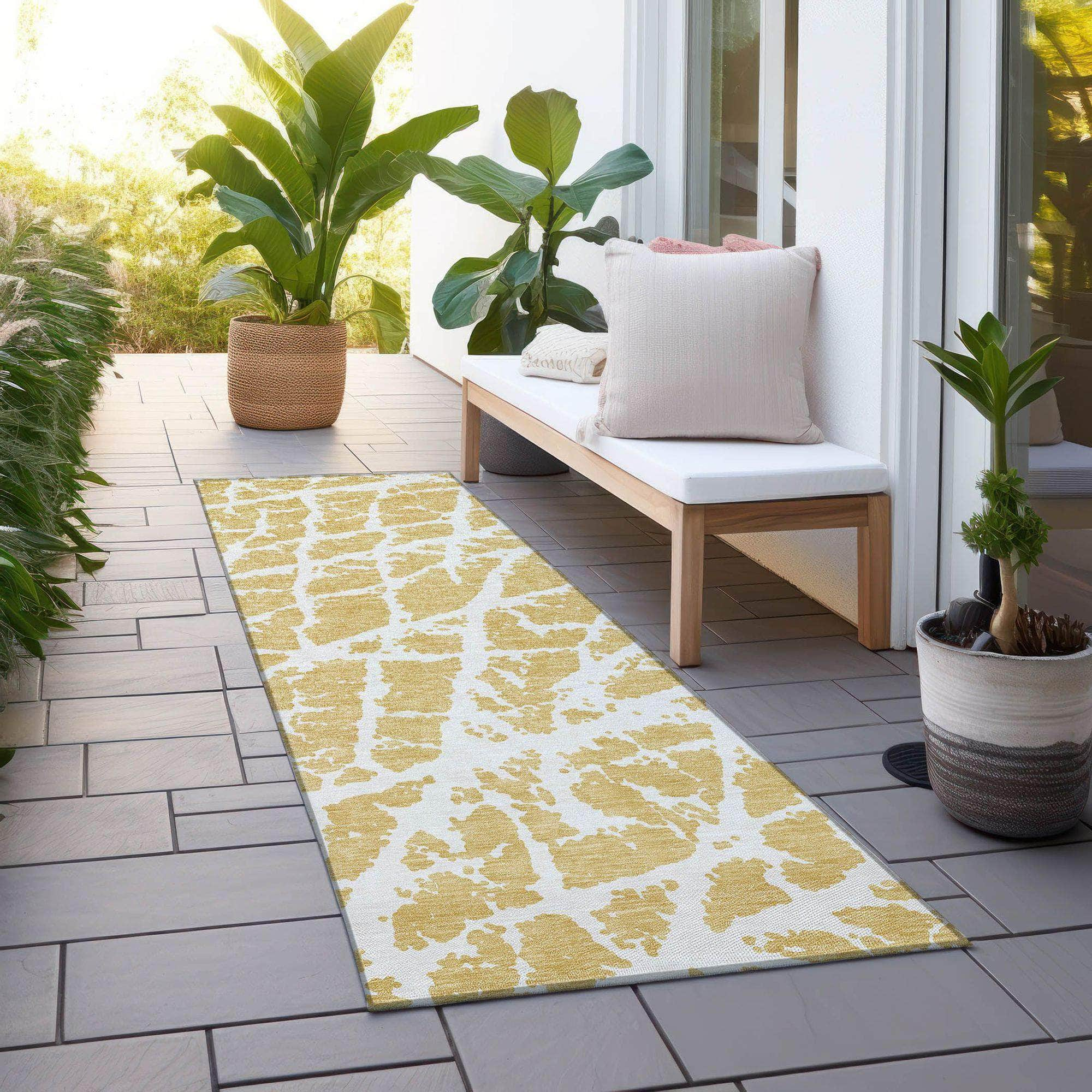 Machine Made ACN501 Gold  Rugs #color_gold 