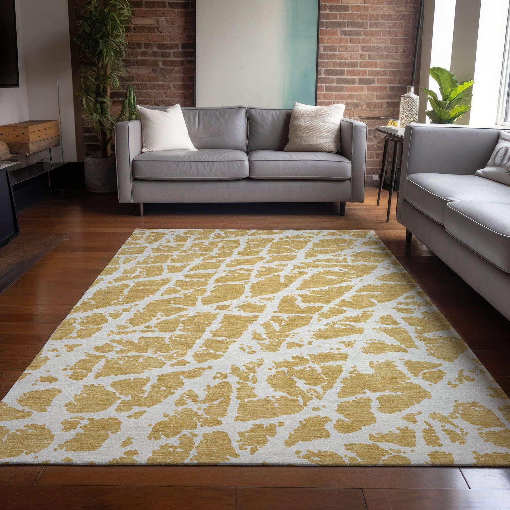 Machine Made ACN501 Gold  Rugs #color_gold 