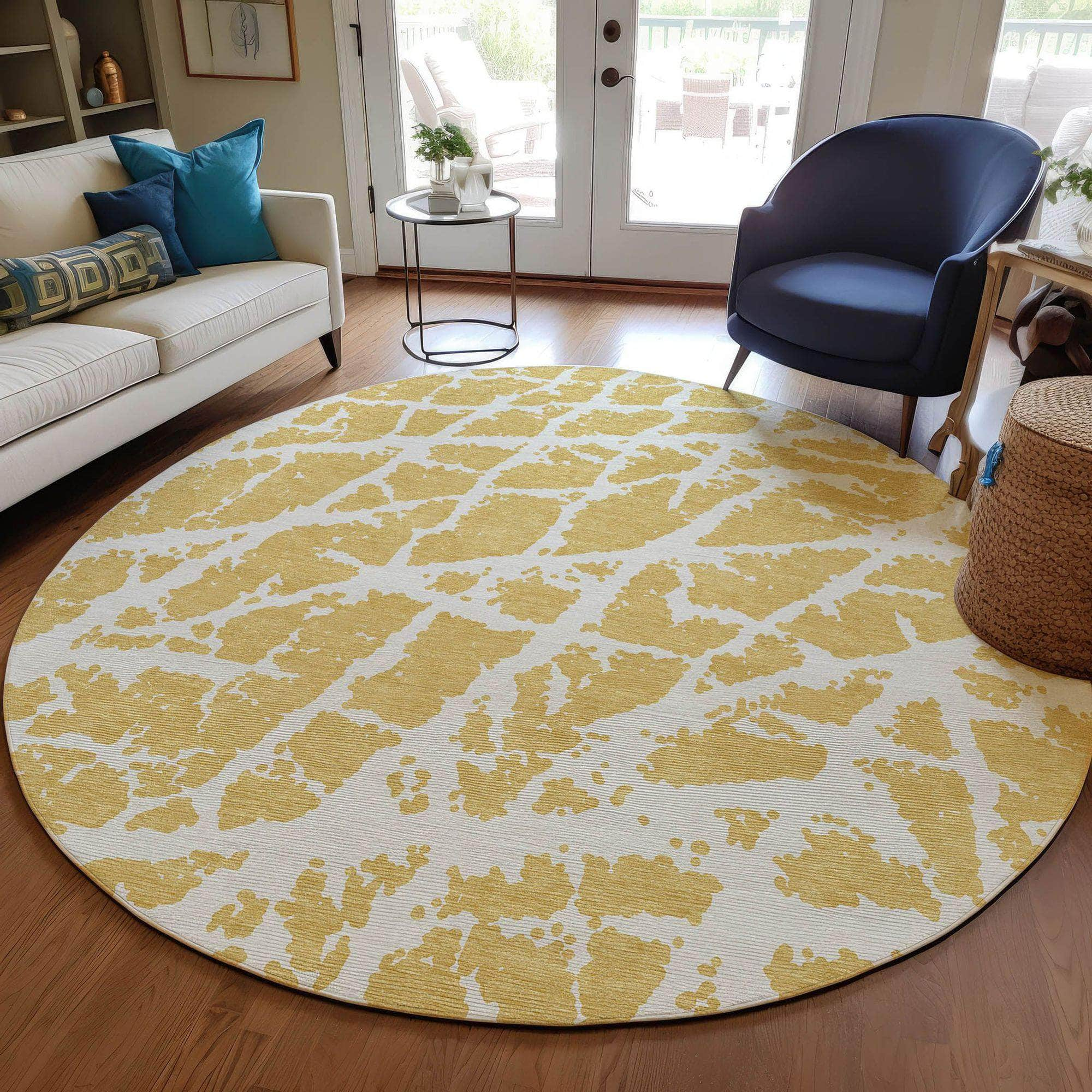 Machine Made ACN501 Gold  Rugs #color_gold 