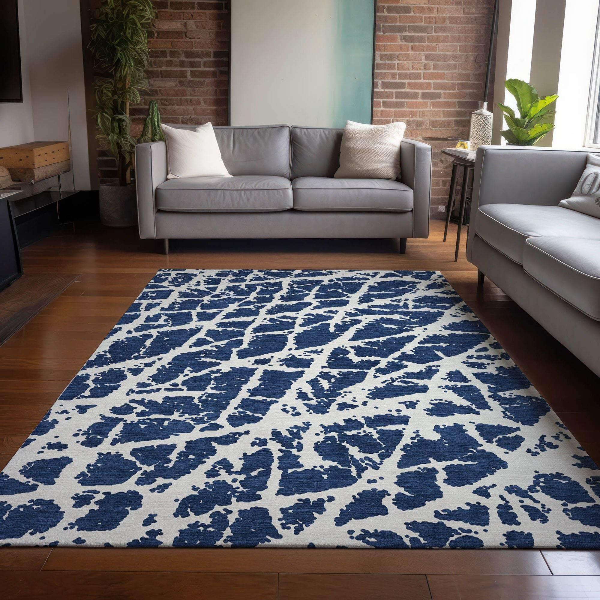 Machine Made ACN501 Navy Blue Rugs #color_navy blue