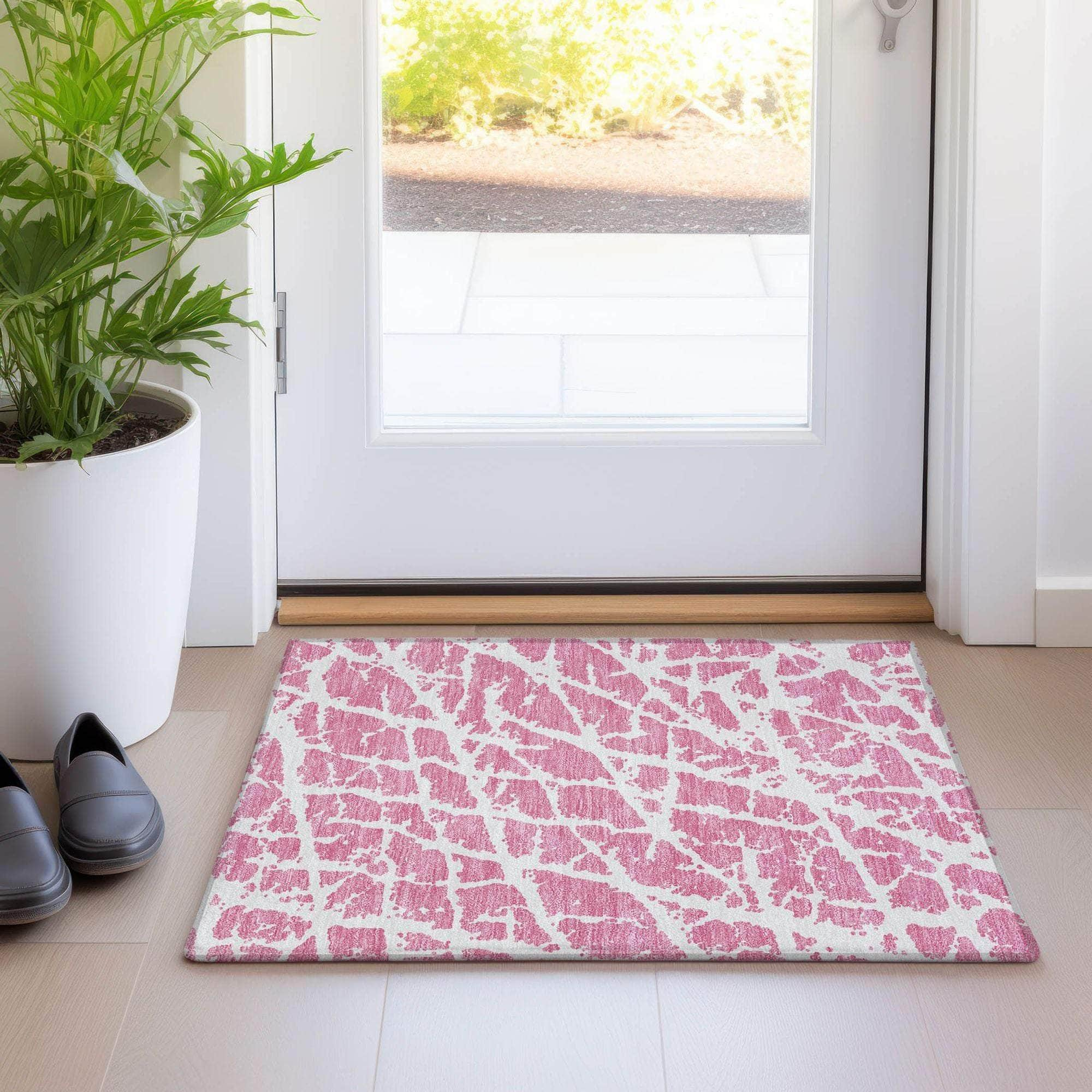 Machine Made ACN501 Pink  Rugs #color_pink 