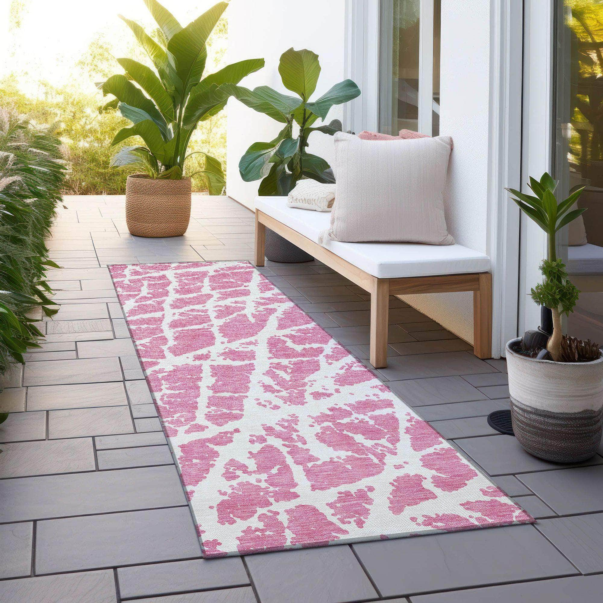 Machine Made ACN501 Pink  Rugs #color_pink 