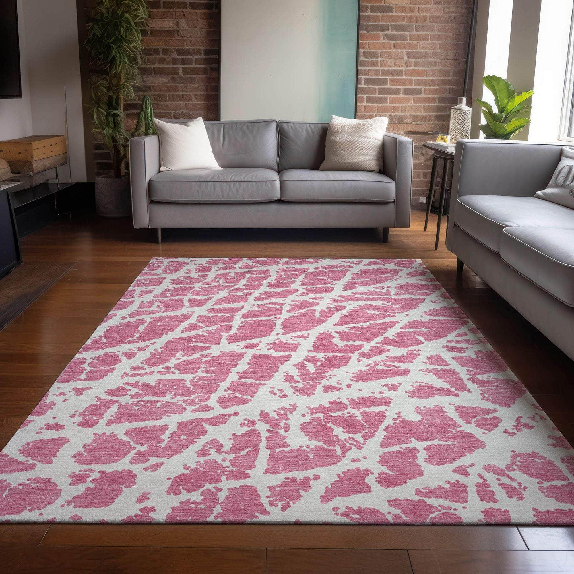 Machine Made ACN501 Pink  Rugs #color_pink 