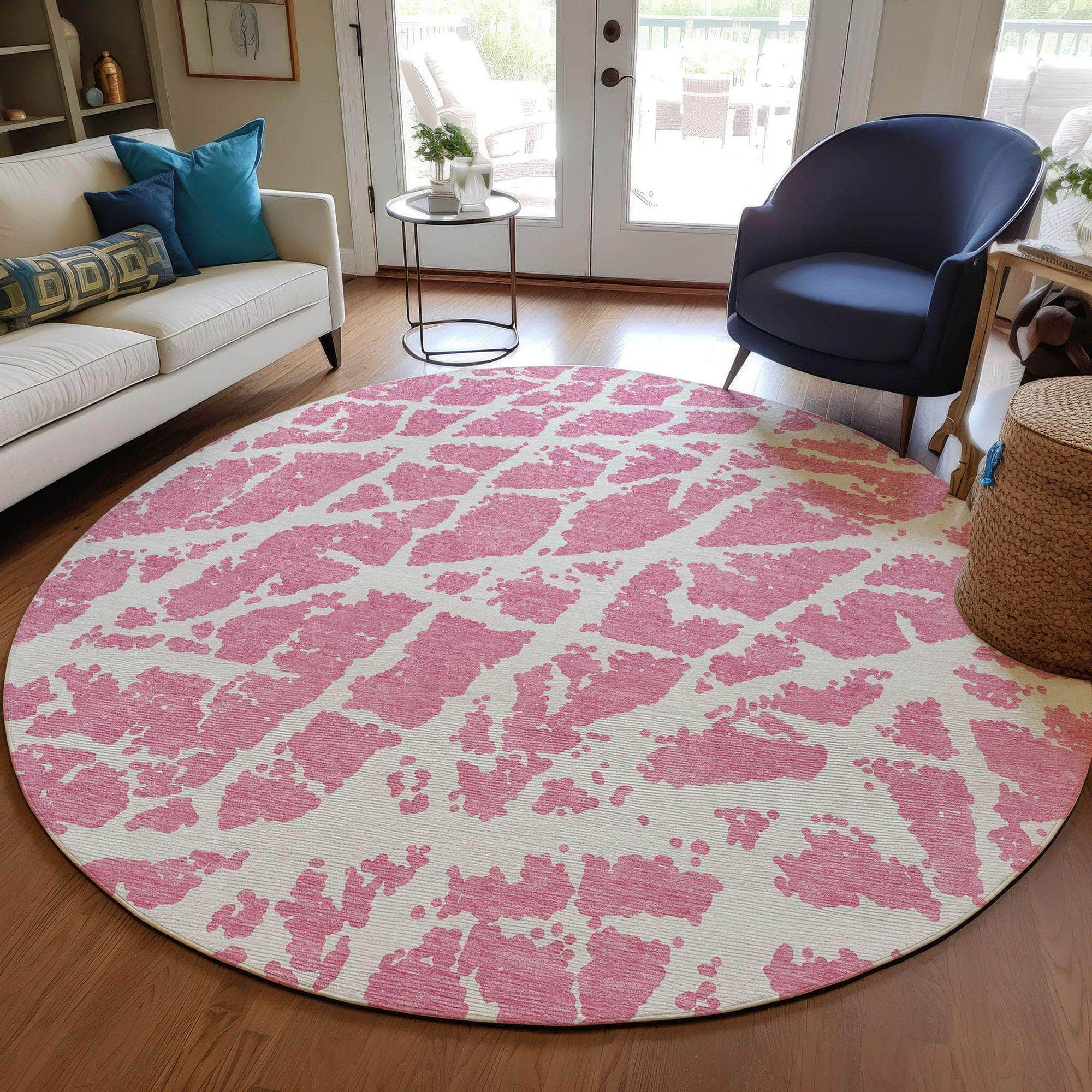 Machine Made ACN501 Pink  Rugs #color_pink 