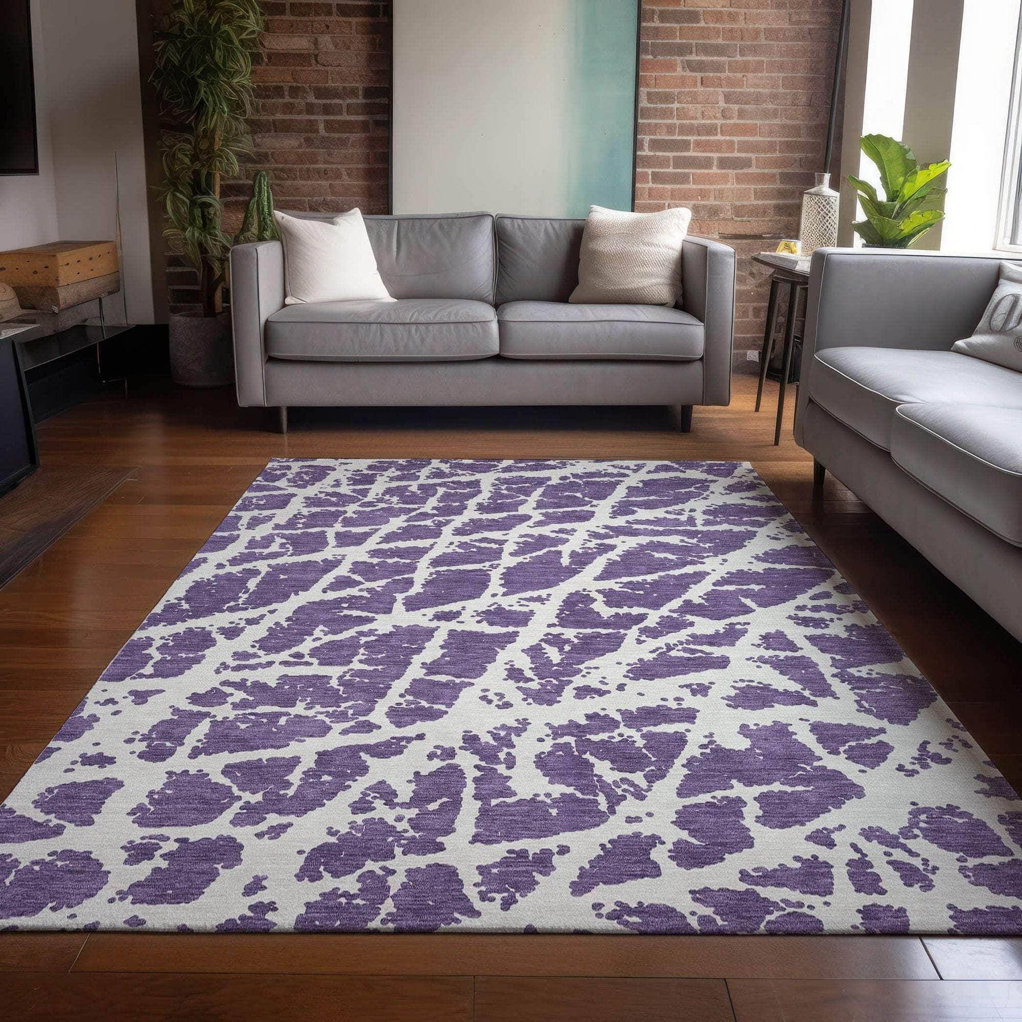 Machine Made ACN501 Purple  Rugs #color_purple 