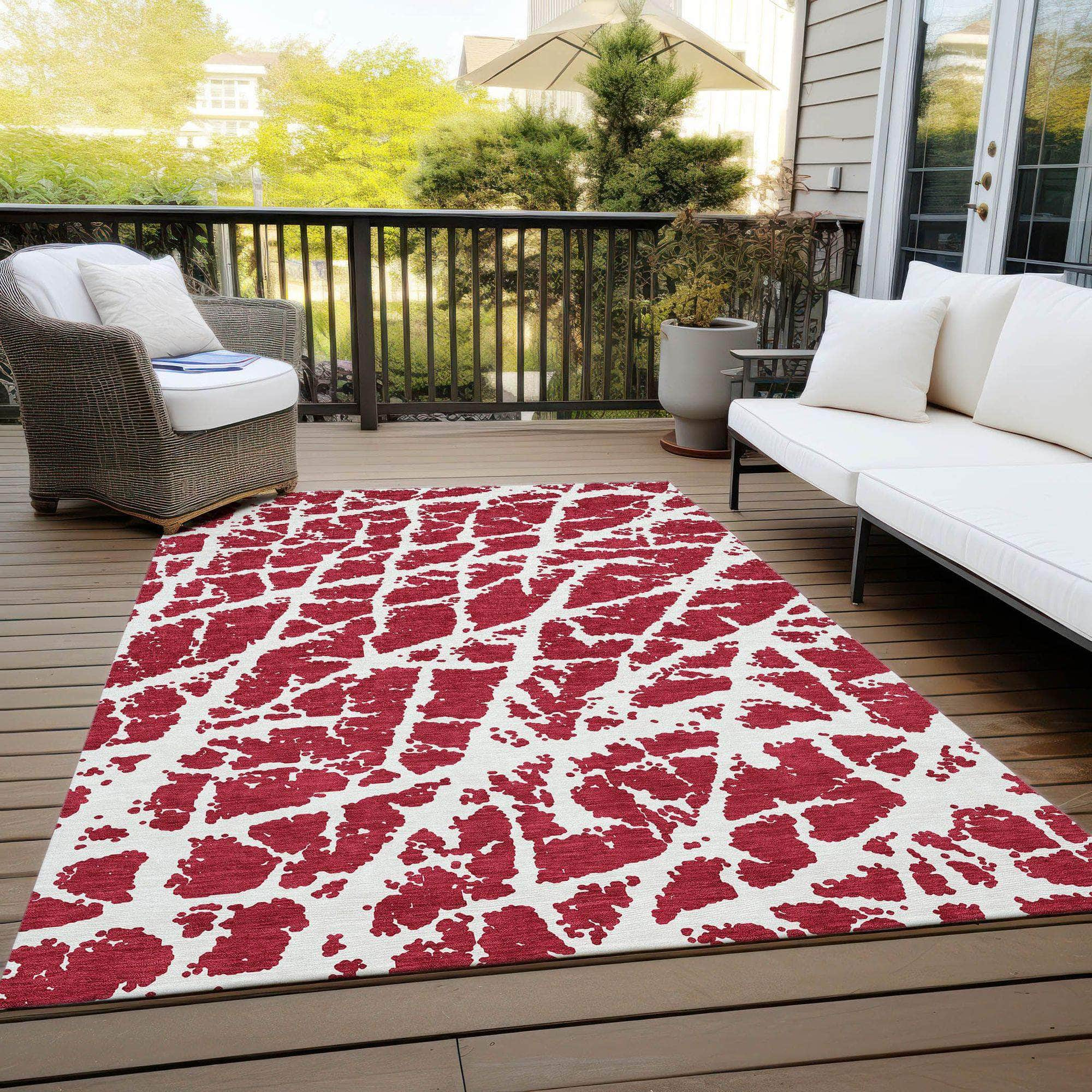 Machine Made ACN501 Red  Rugs #color_red 