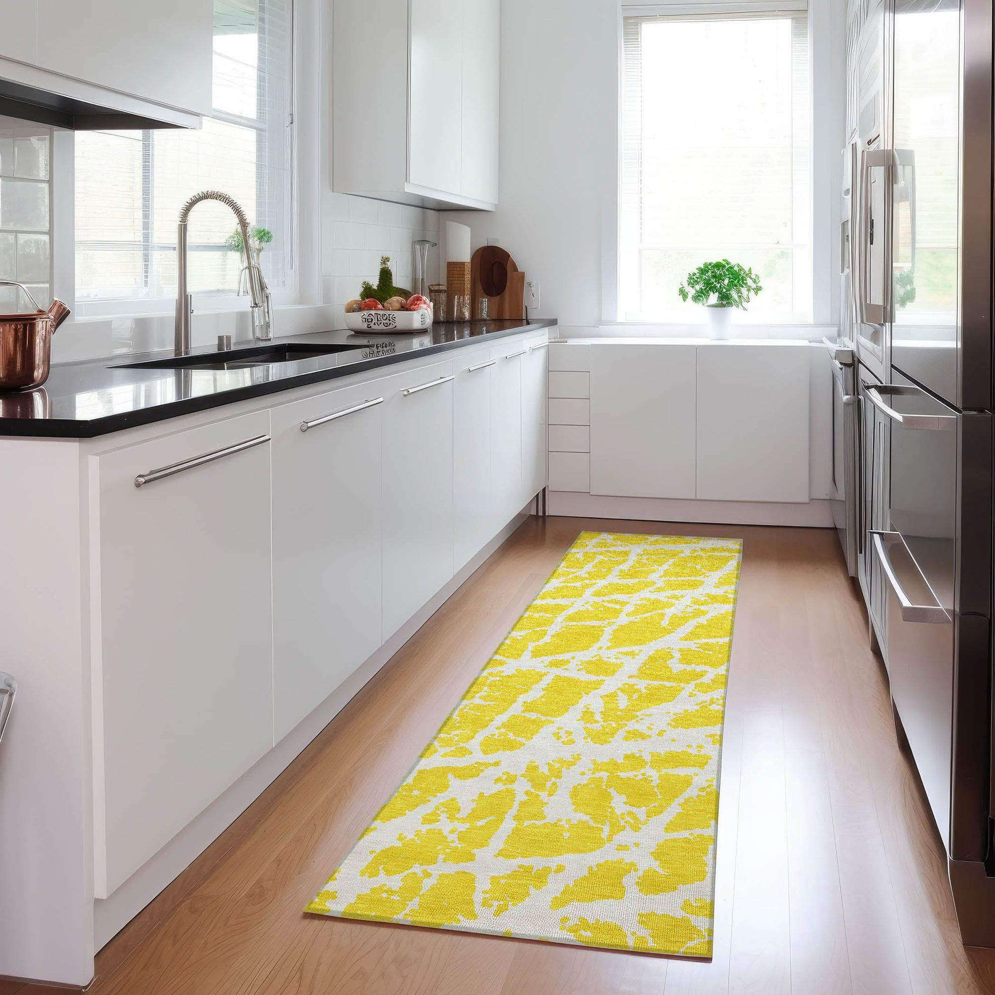 Machine Made ACN501 Yellow Gold Rugs #color_yellow gold