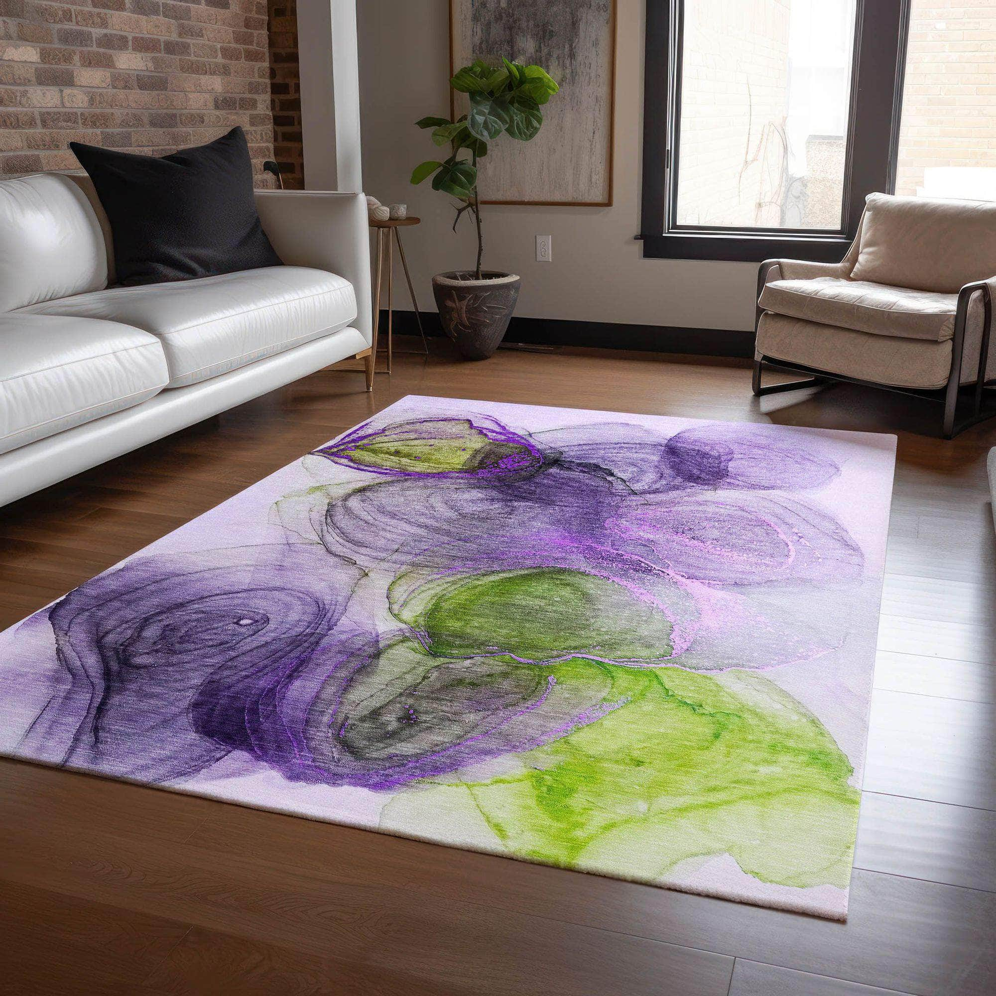 Machine Made ACN513 Purple  Rugs #color_purple 