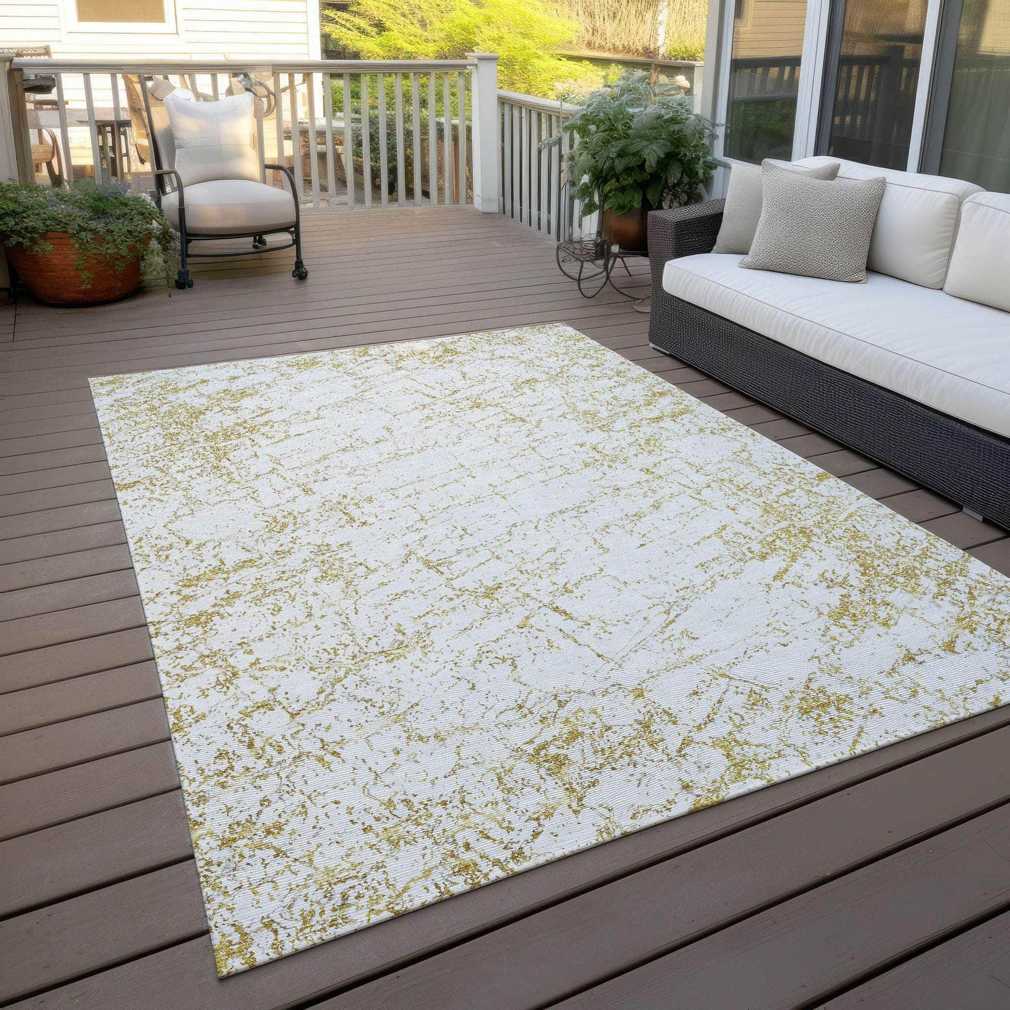 Machine Made ACN606 Gold  Rugs #color_gold 