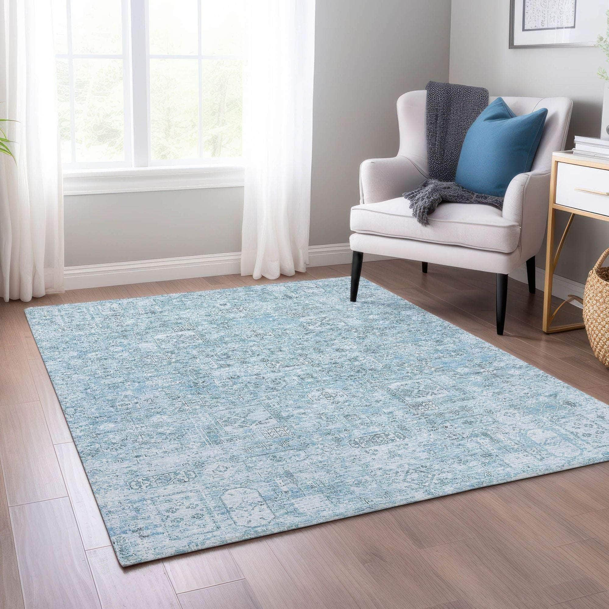 Machine Made ACN611 Sky Blue Rugs #color_sky blue