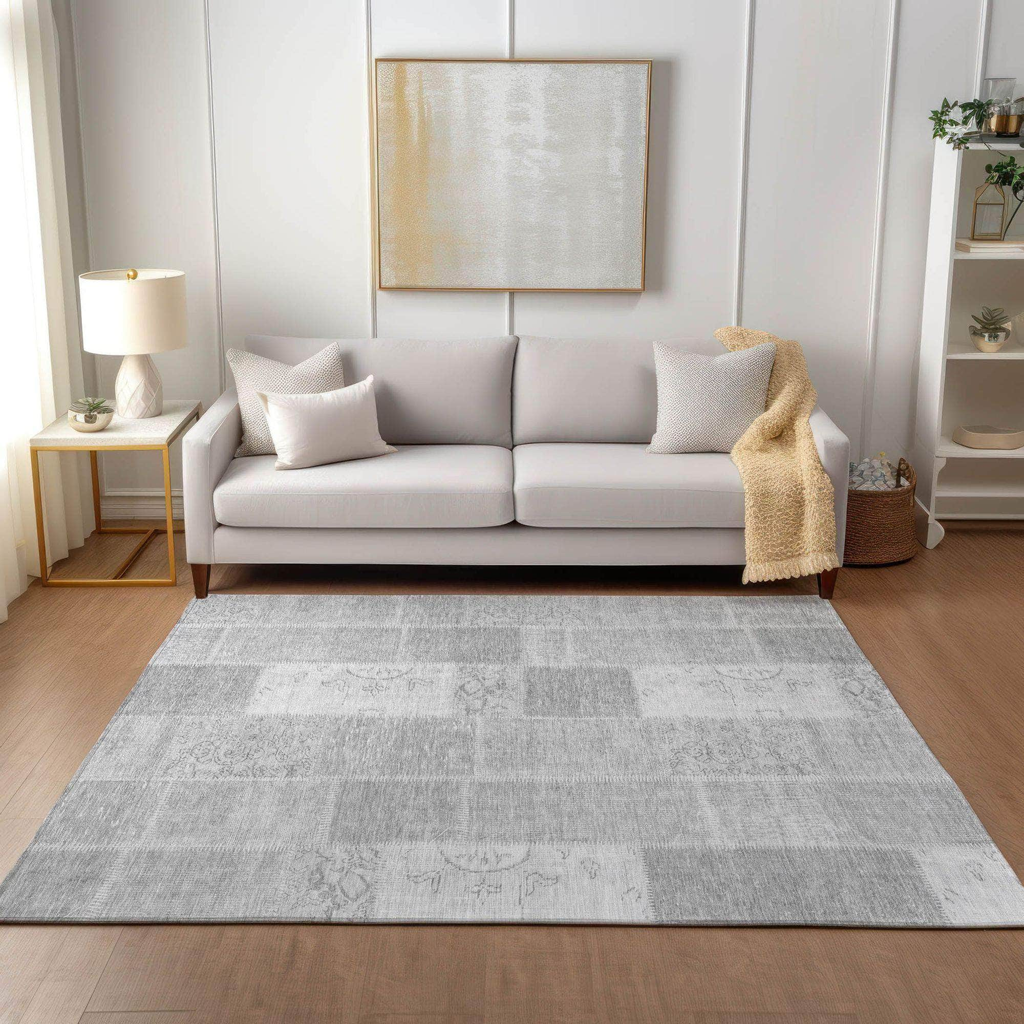 Machine Made ACN631 Silver Gray Rugs #color_silver gray