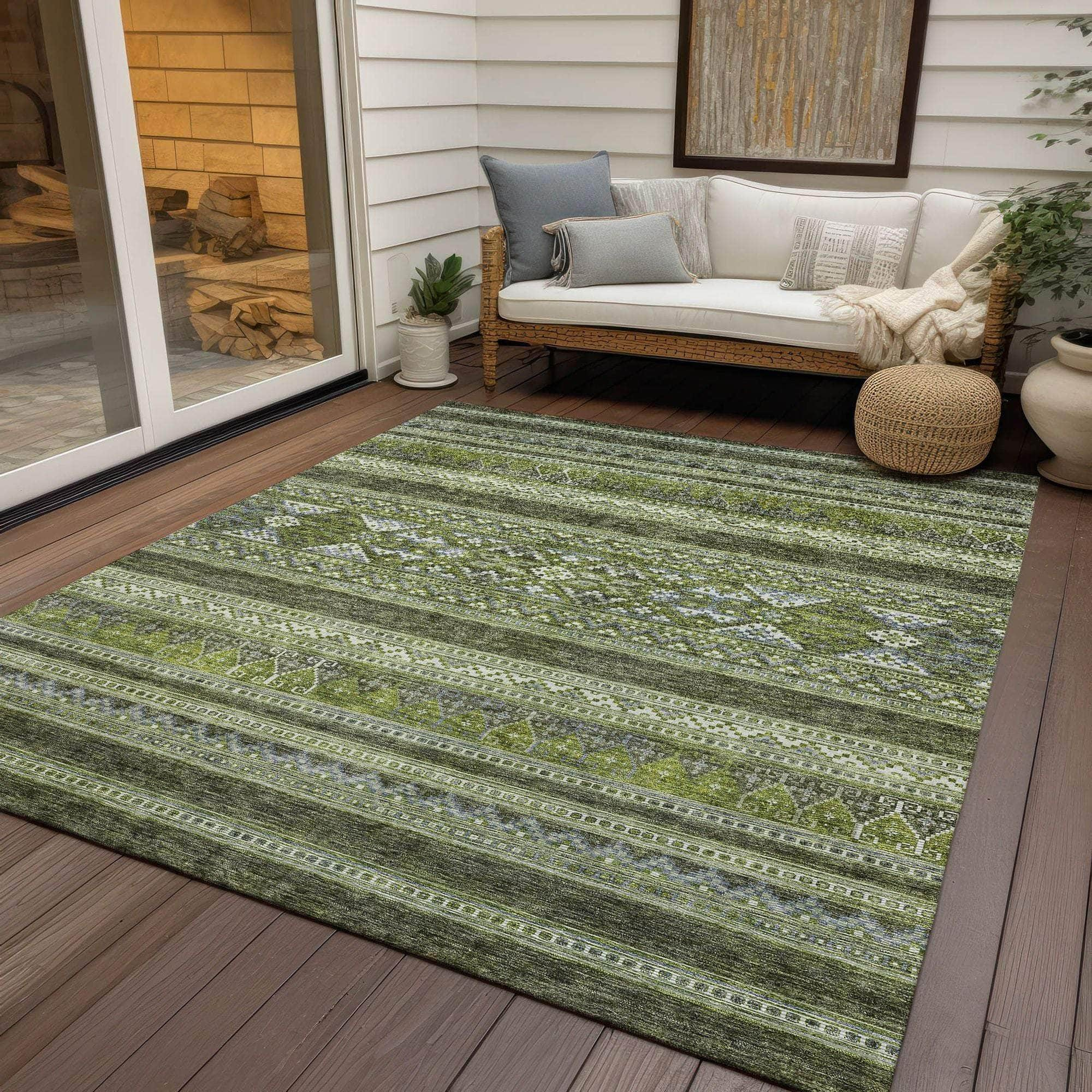 Machine Made ACN714 Olive Green Rugs #color_olive green