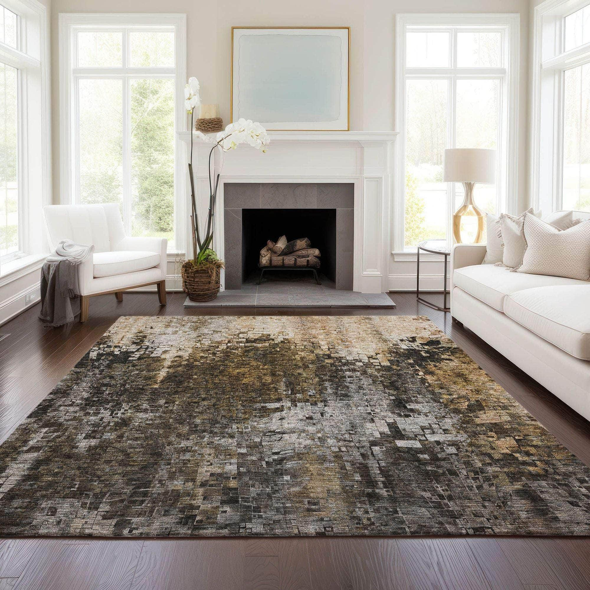 Machine Made ACN581 Brown  Rugs #color_brown 