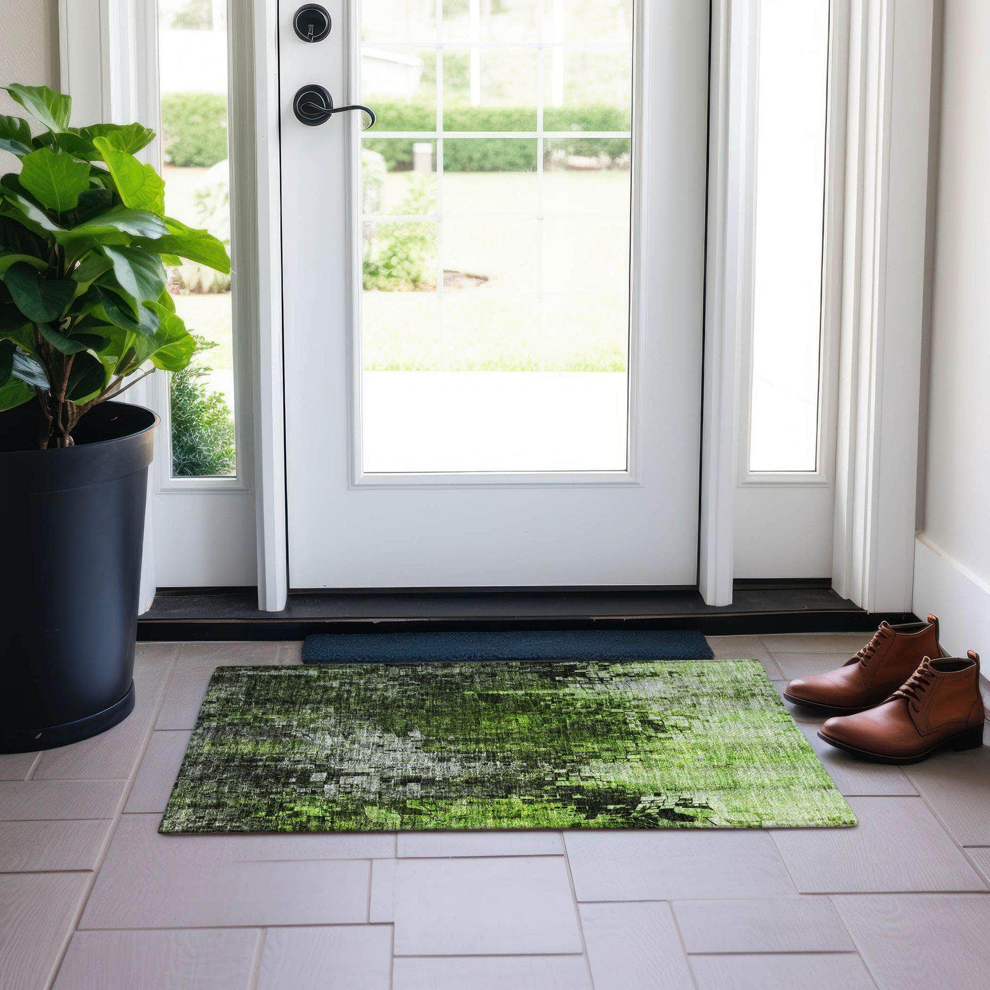 Machine Made ACN581 Green  Rugs #color_green 