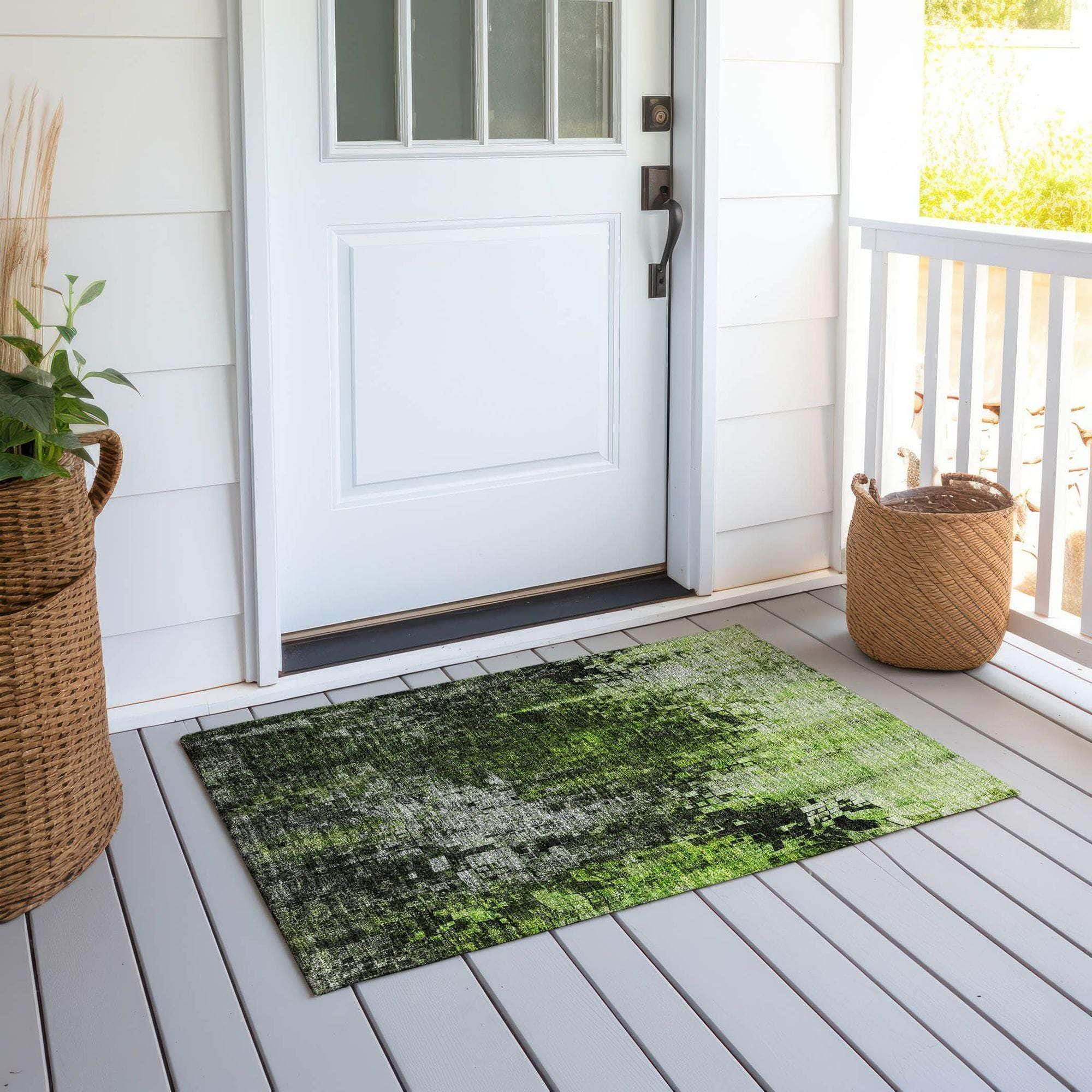 Machine Made ACN581 Green  Rugs #color_green 