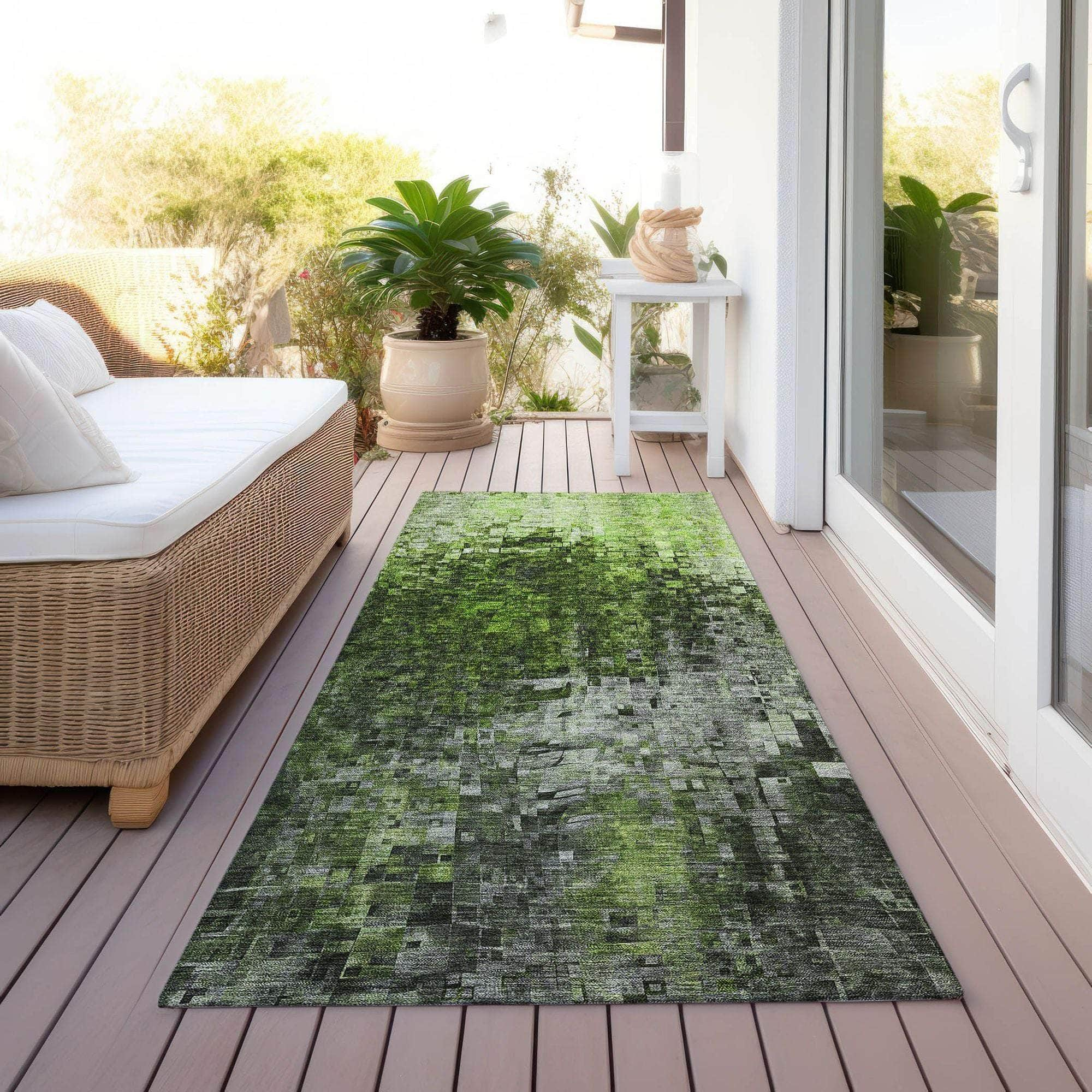 Machine Made ACN581 Green  Rugs #color_green 