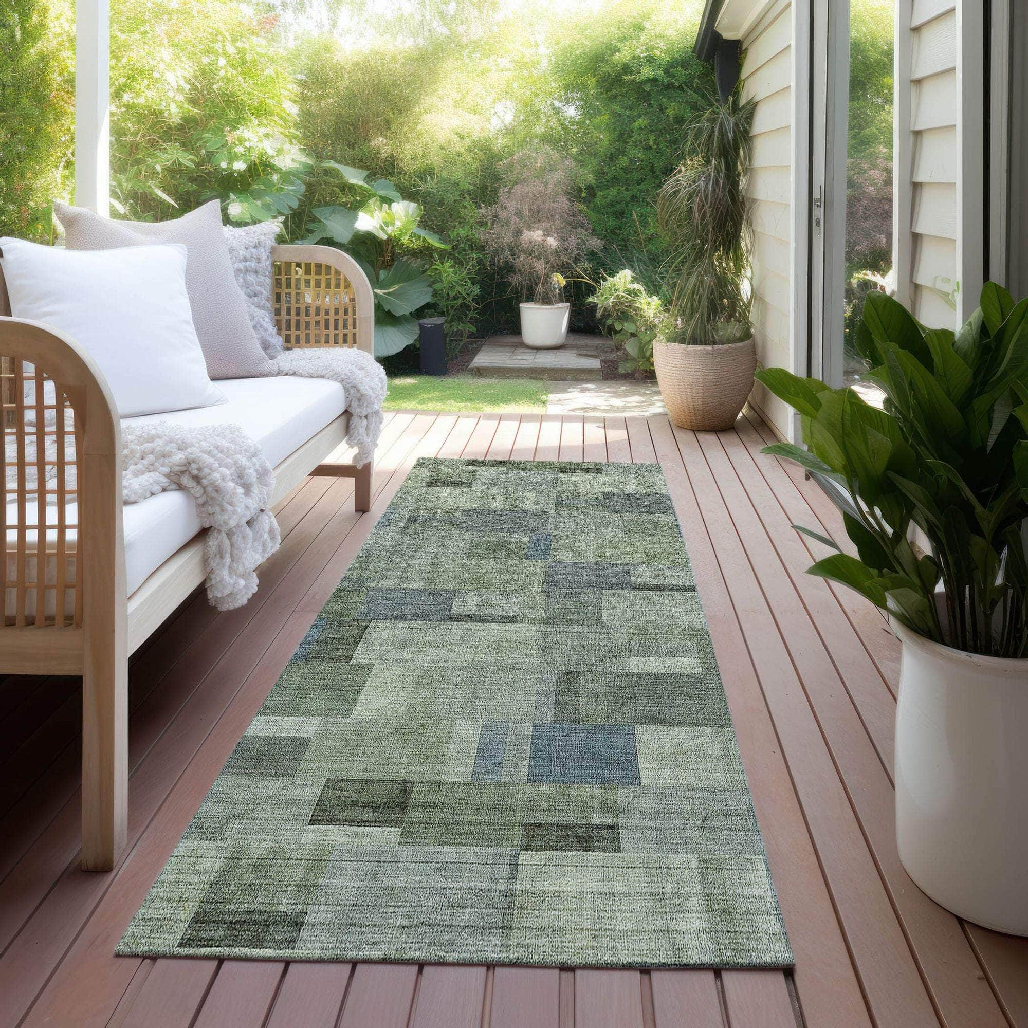 Machine Made ACN639 Green  Rugs #color_green 