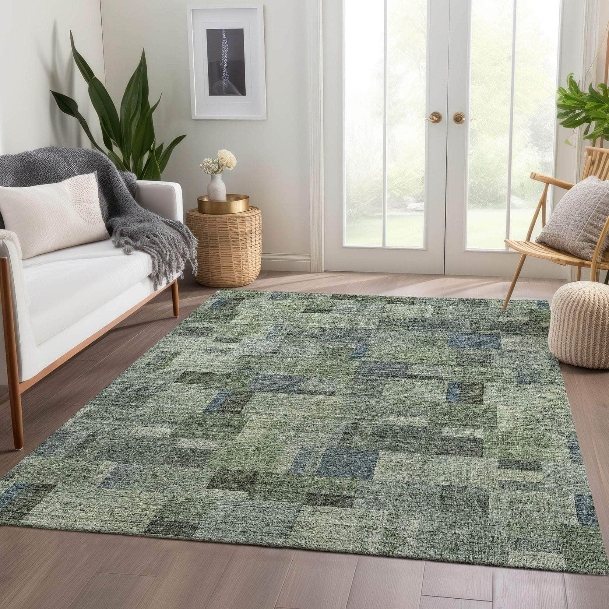 Machine Made ACN639 Green  Rugs #color_green 