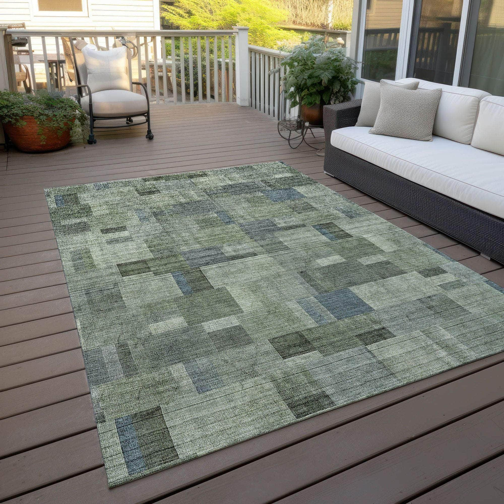 Machine Made ACN639 Green  Rugs #color_green 