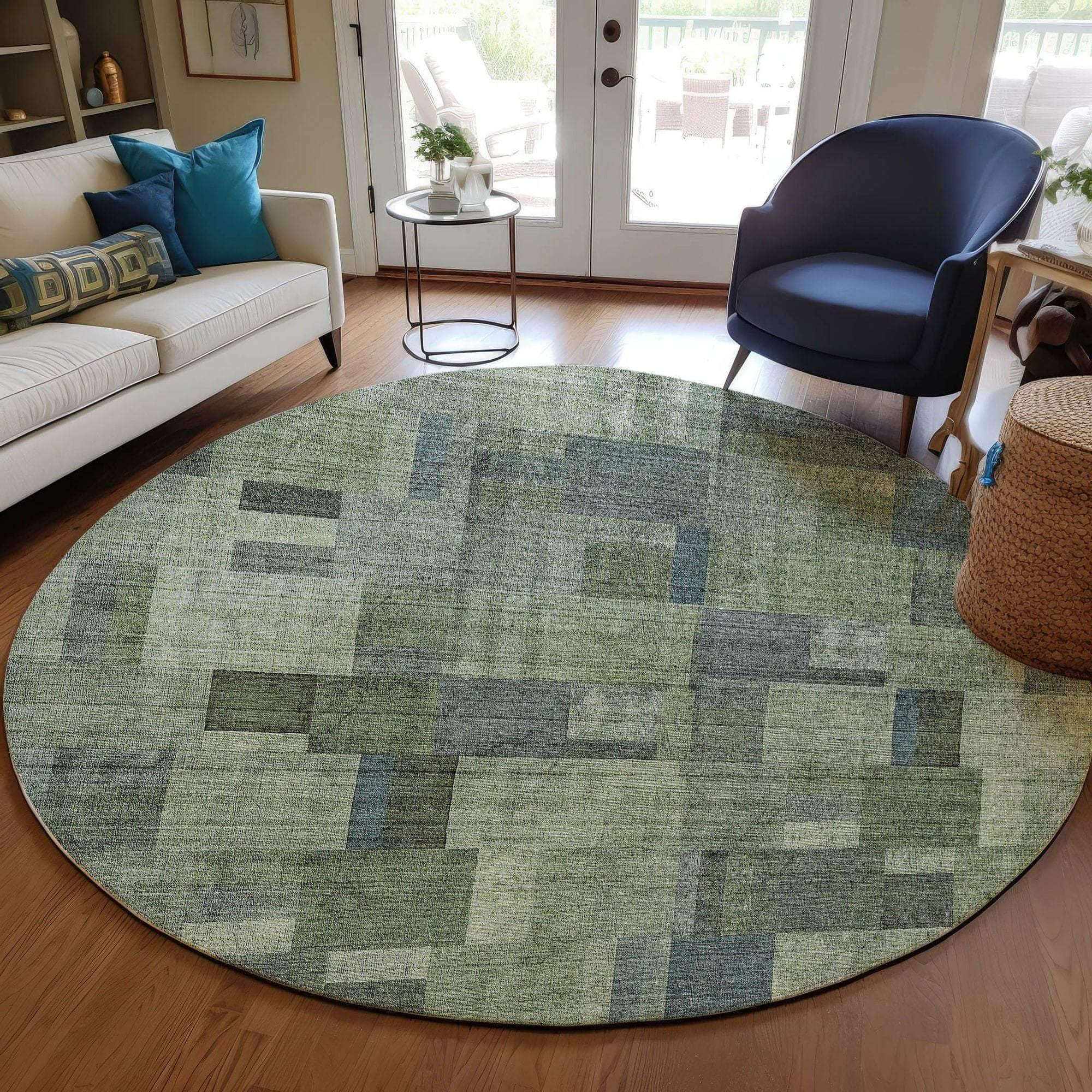 Machine Made ACN639 Green  Rugs #color_green 