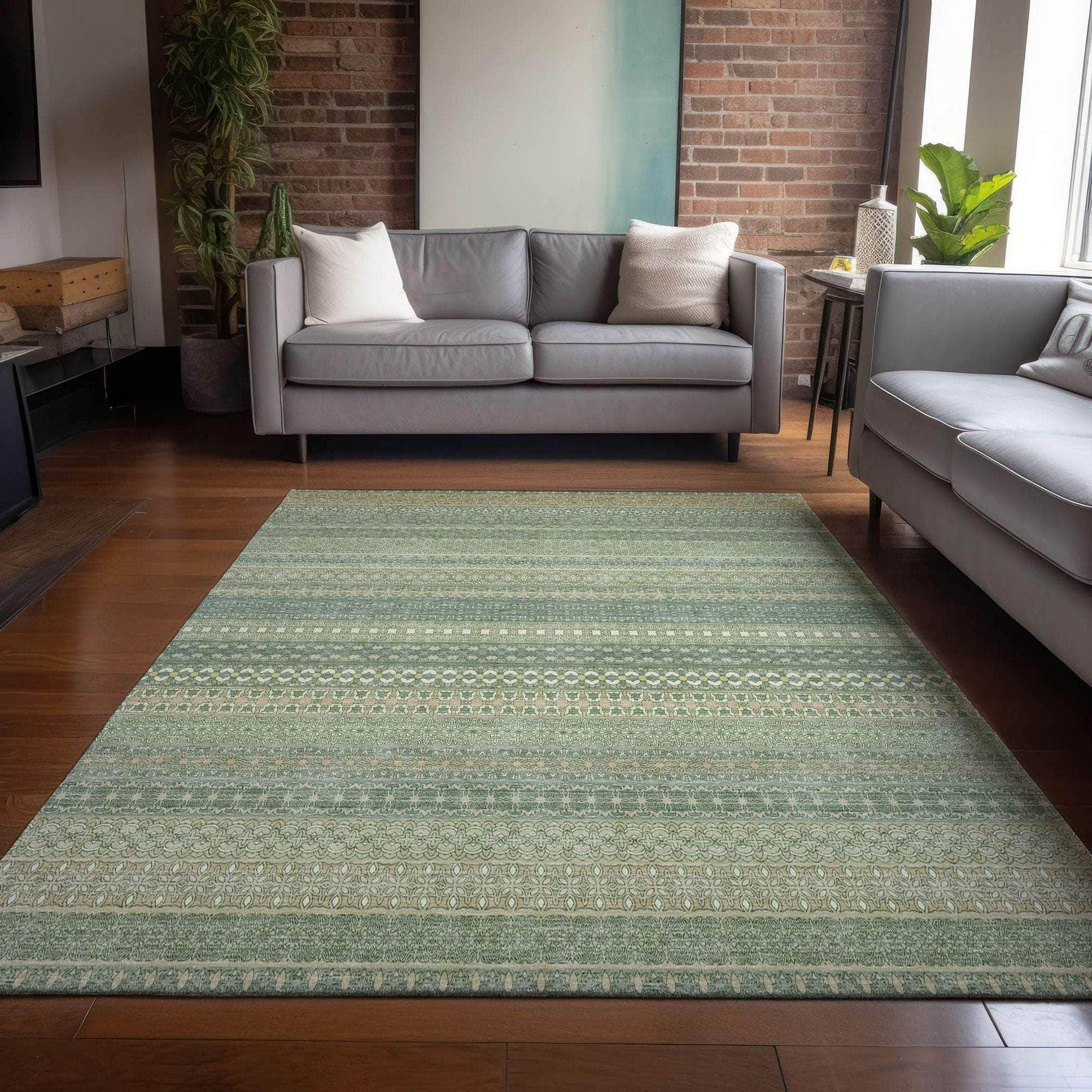 Machine Made ACN527 Aloe Green Rugs #color_aloe green