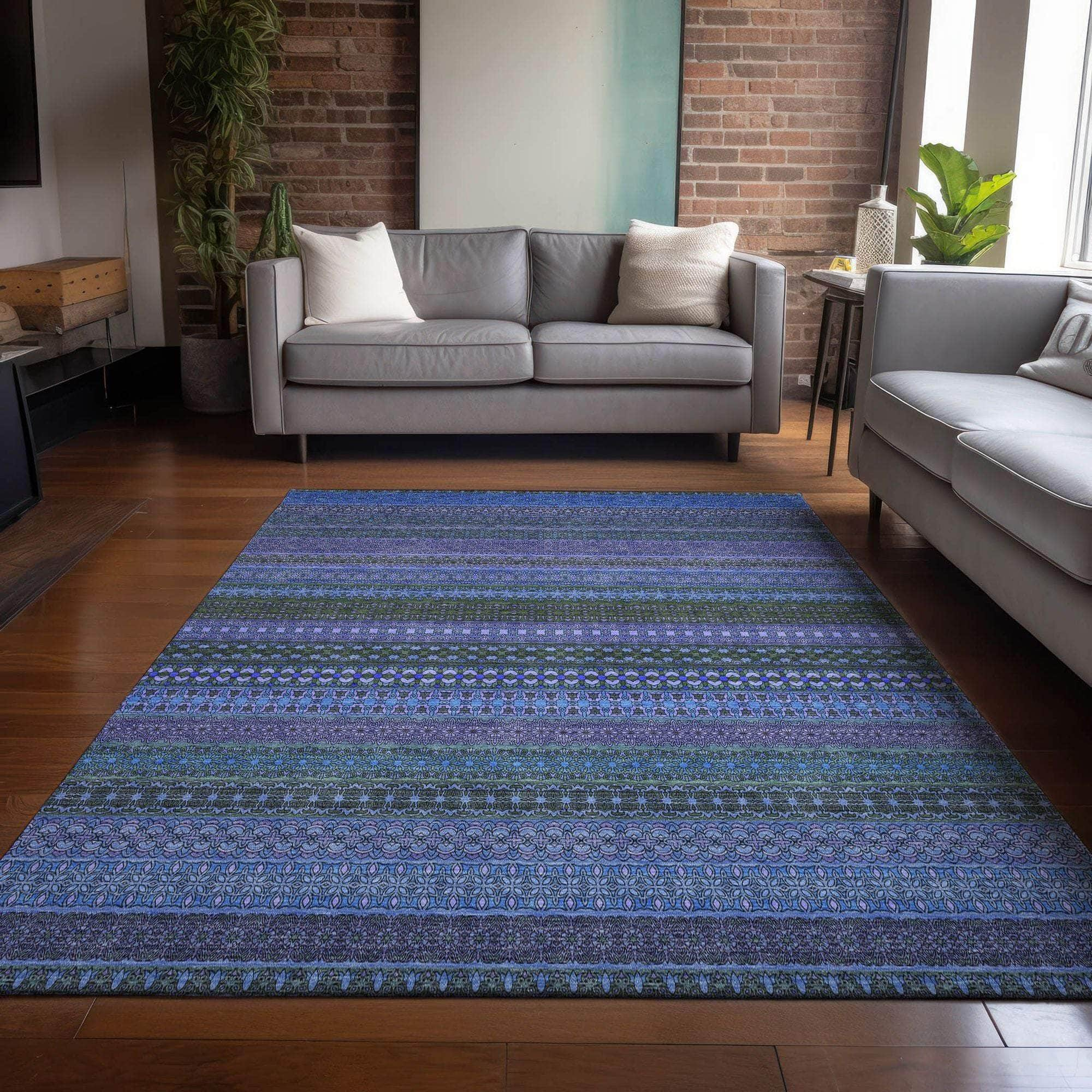 Machine Made ACN527 Blue  Rugs #color_blue 