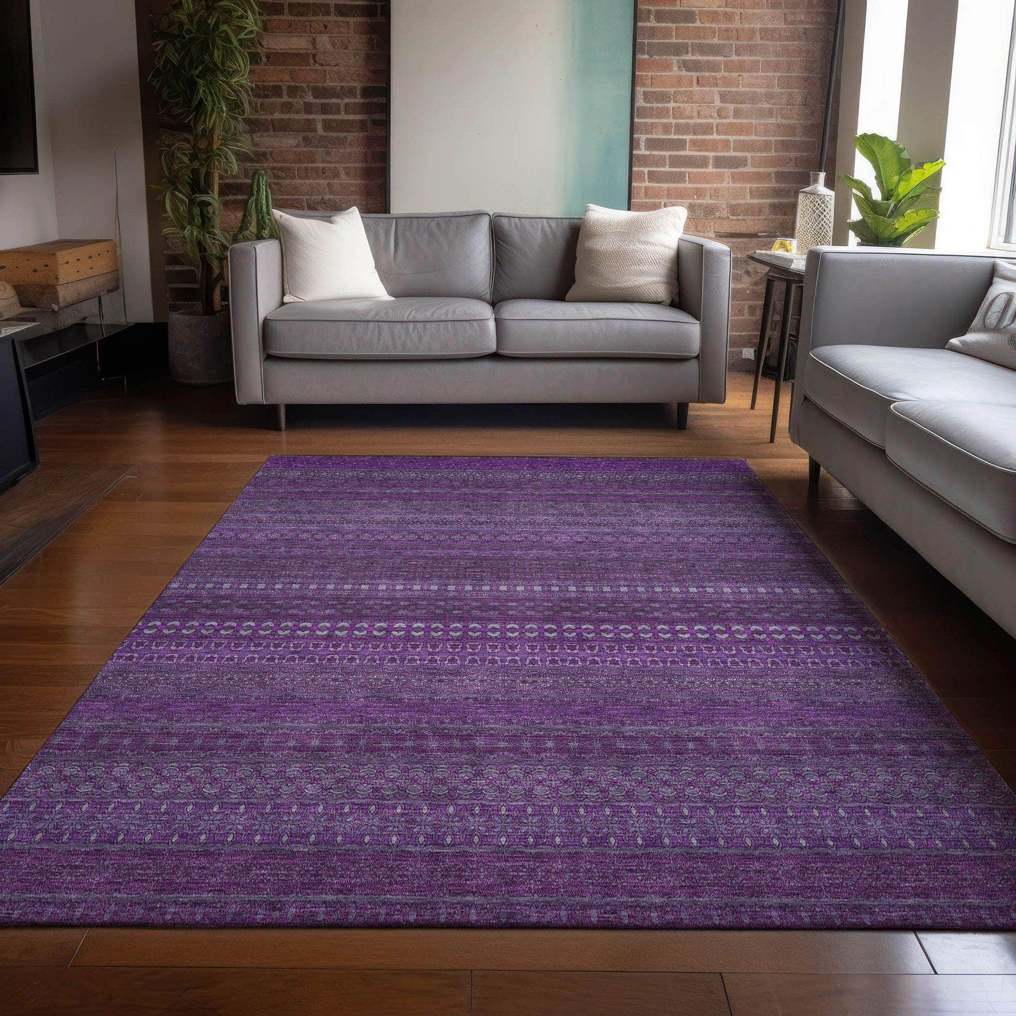 Machine Made ACN527 Eggplant Purple Rugs #color_eggplant purple