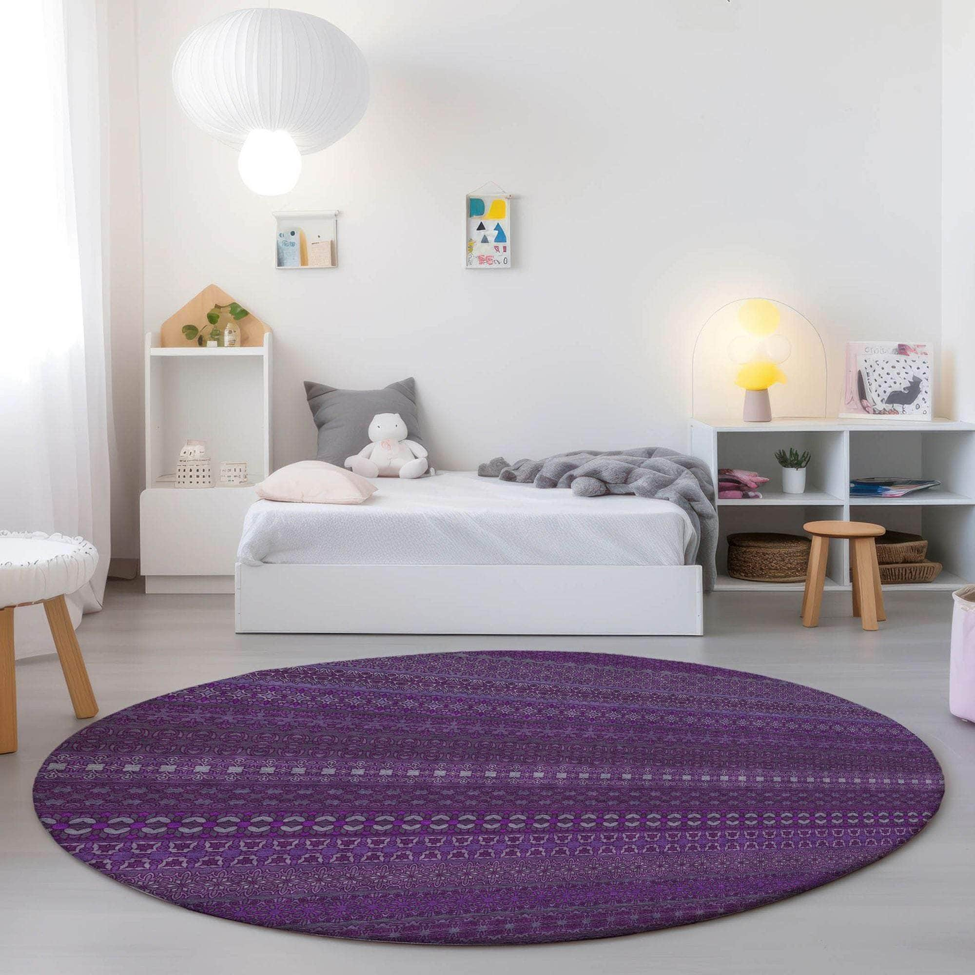 Machine Made ACN527 Eggplant Purple Rugs #color_eggplant purple