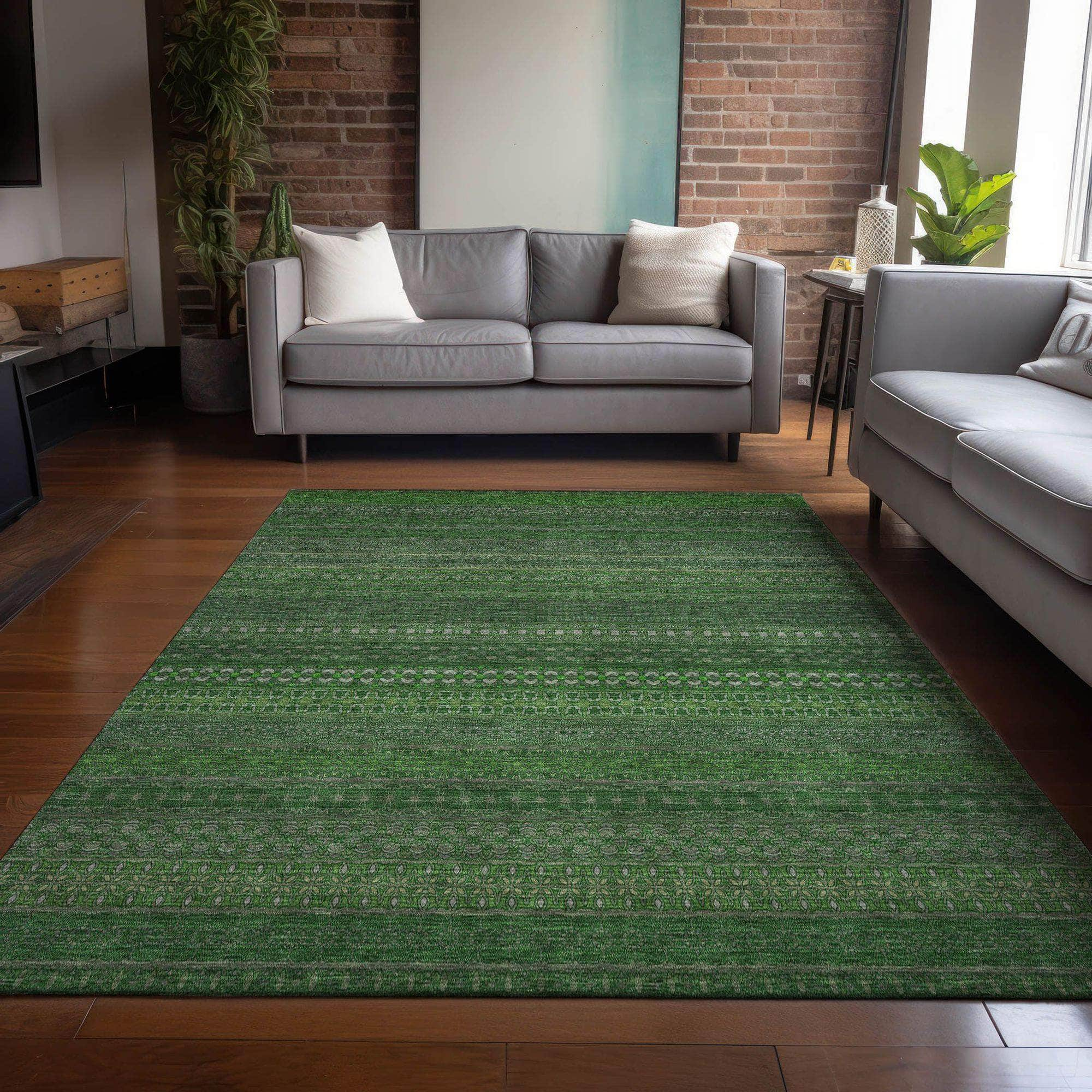 Machine Made ACN527 Fern Green Rugs #color_fern green