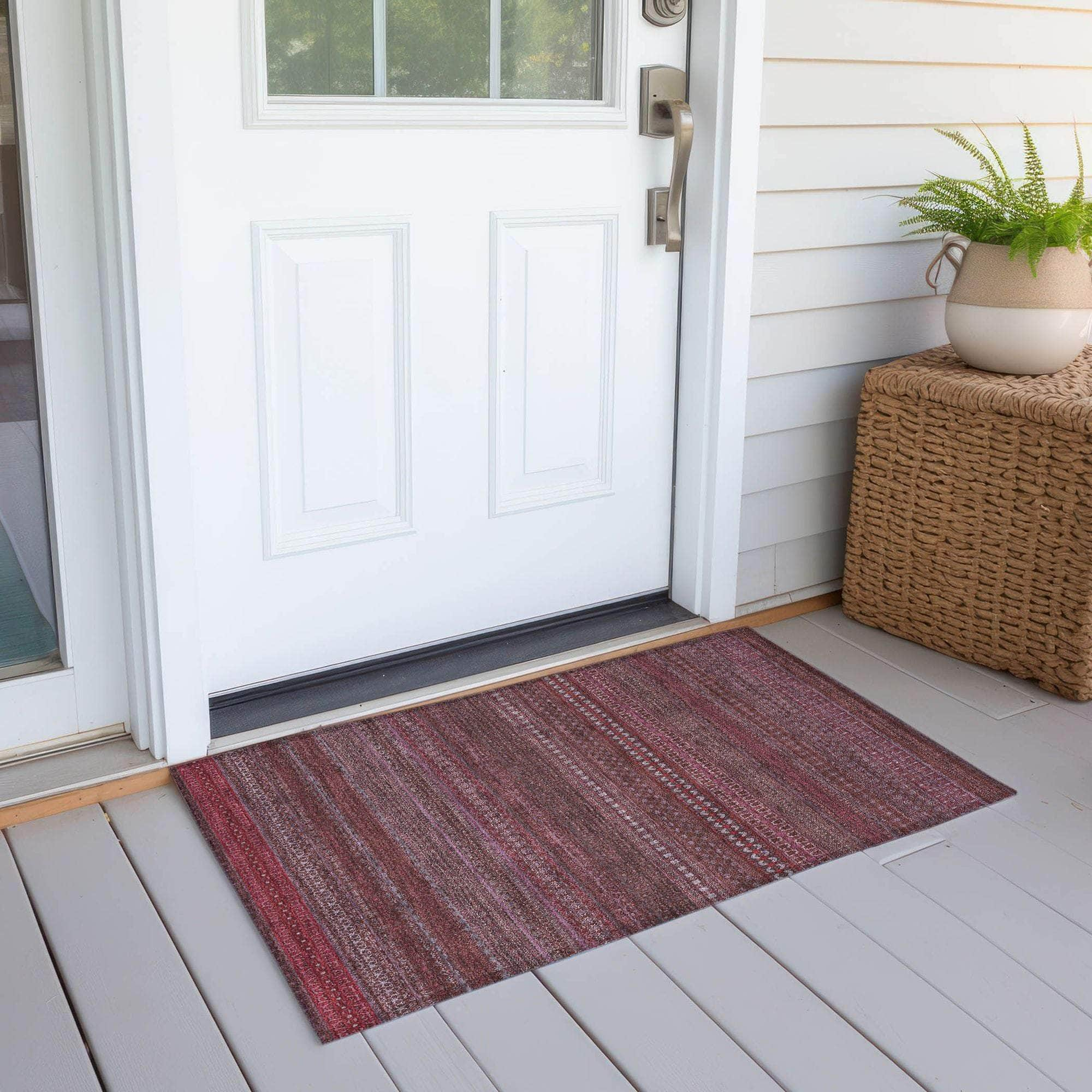 Machine Made ACN527 Merlot Red Rugs #color_merlot red