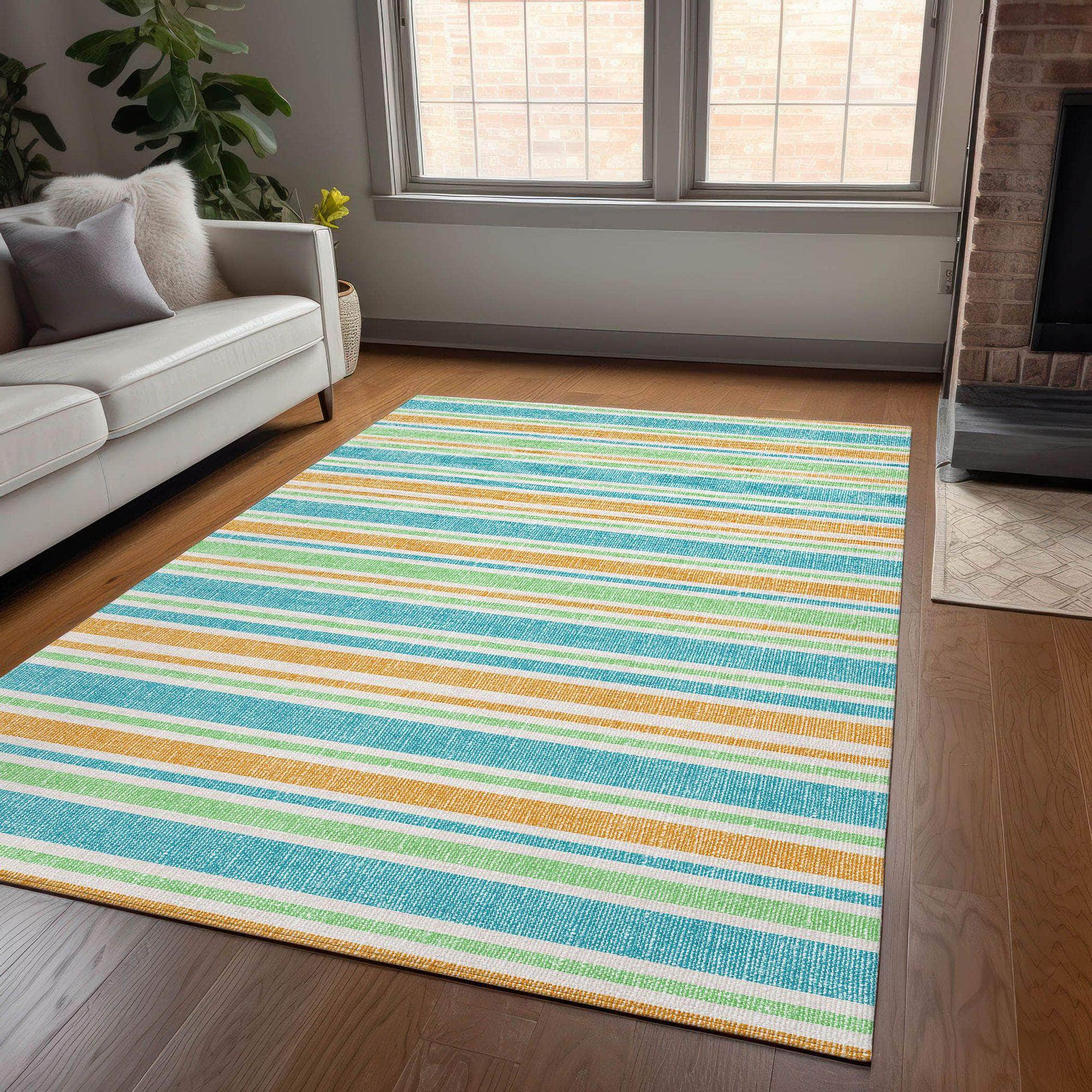 Machine Made ACN531 Teal  Rugs #color_teal 