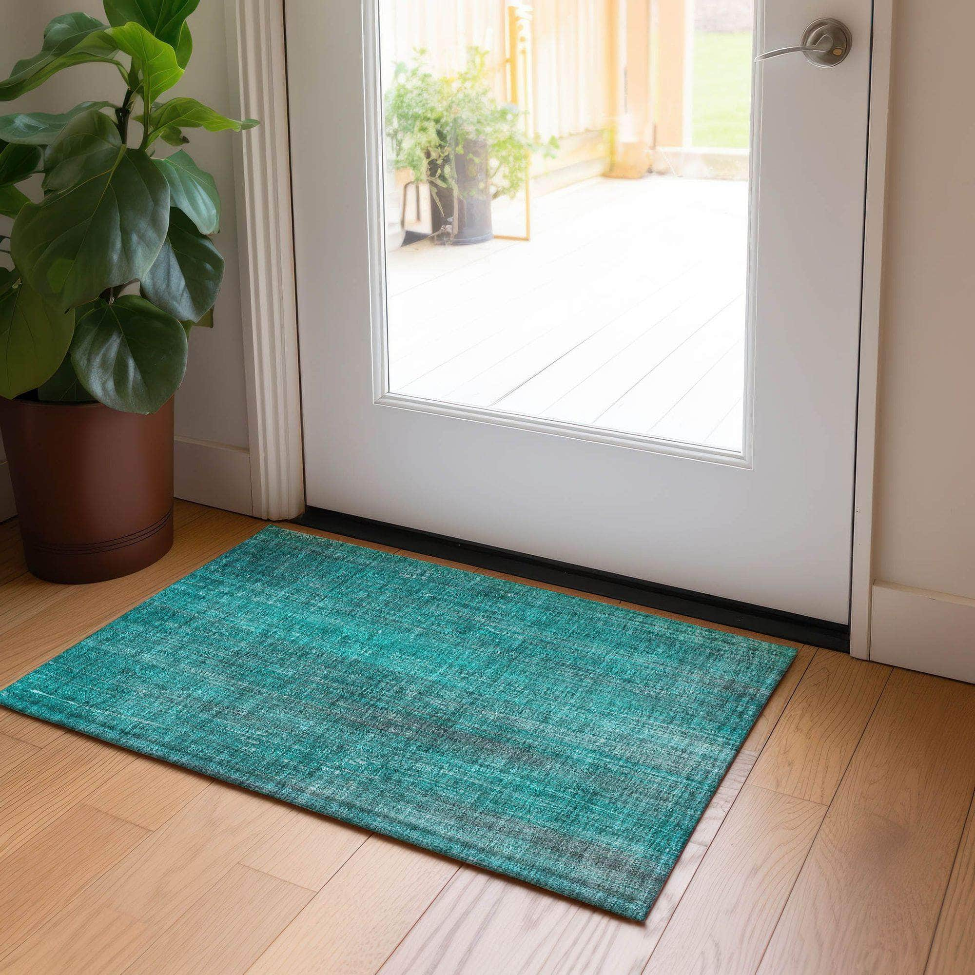 Machine Made ACN552 Teal  Rugs #color_teal 