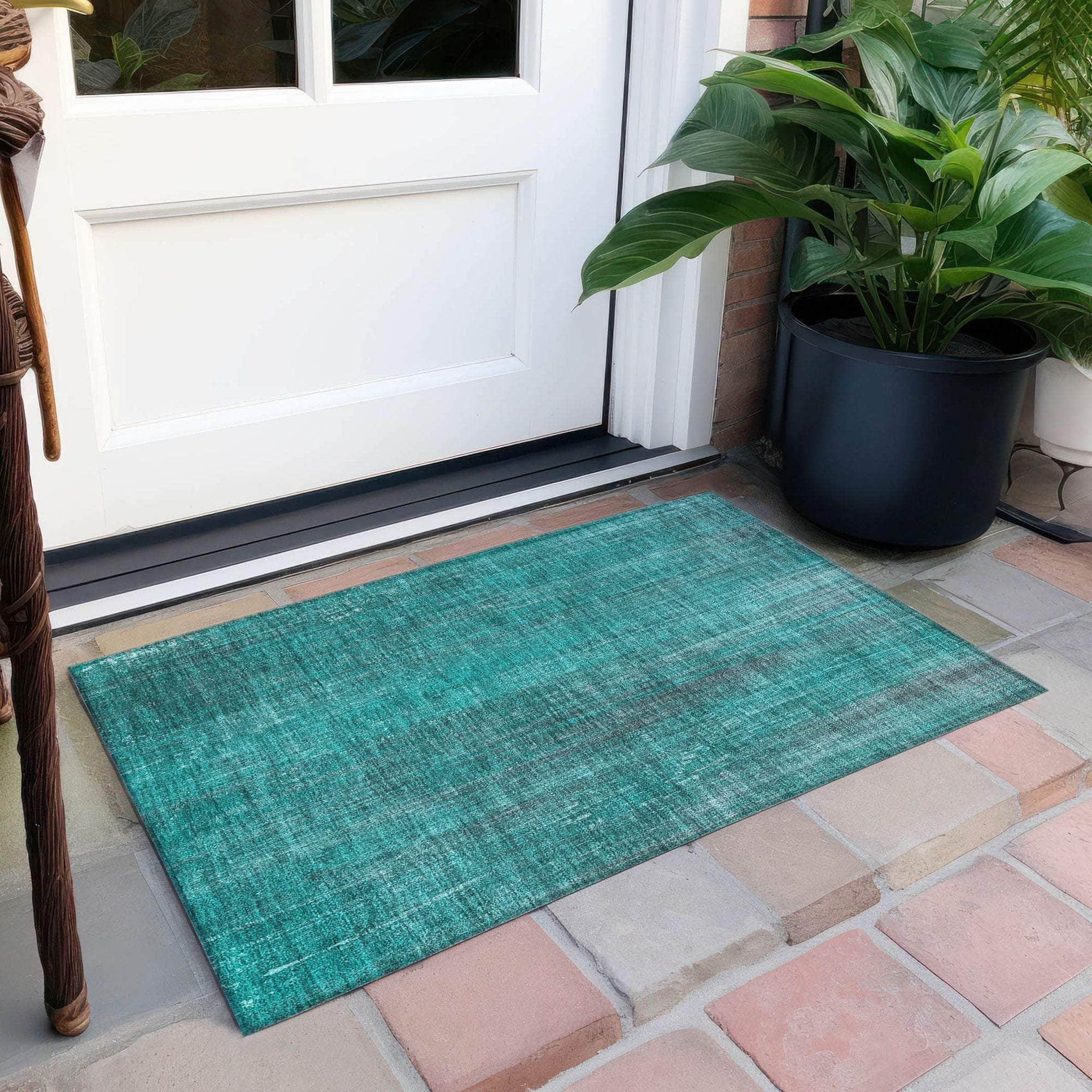 Machine Made ACN552 Teal  Rugs #color_teal 