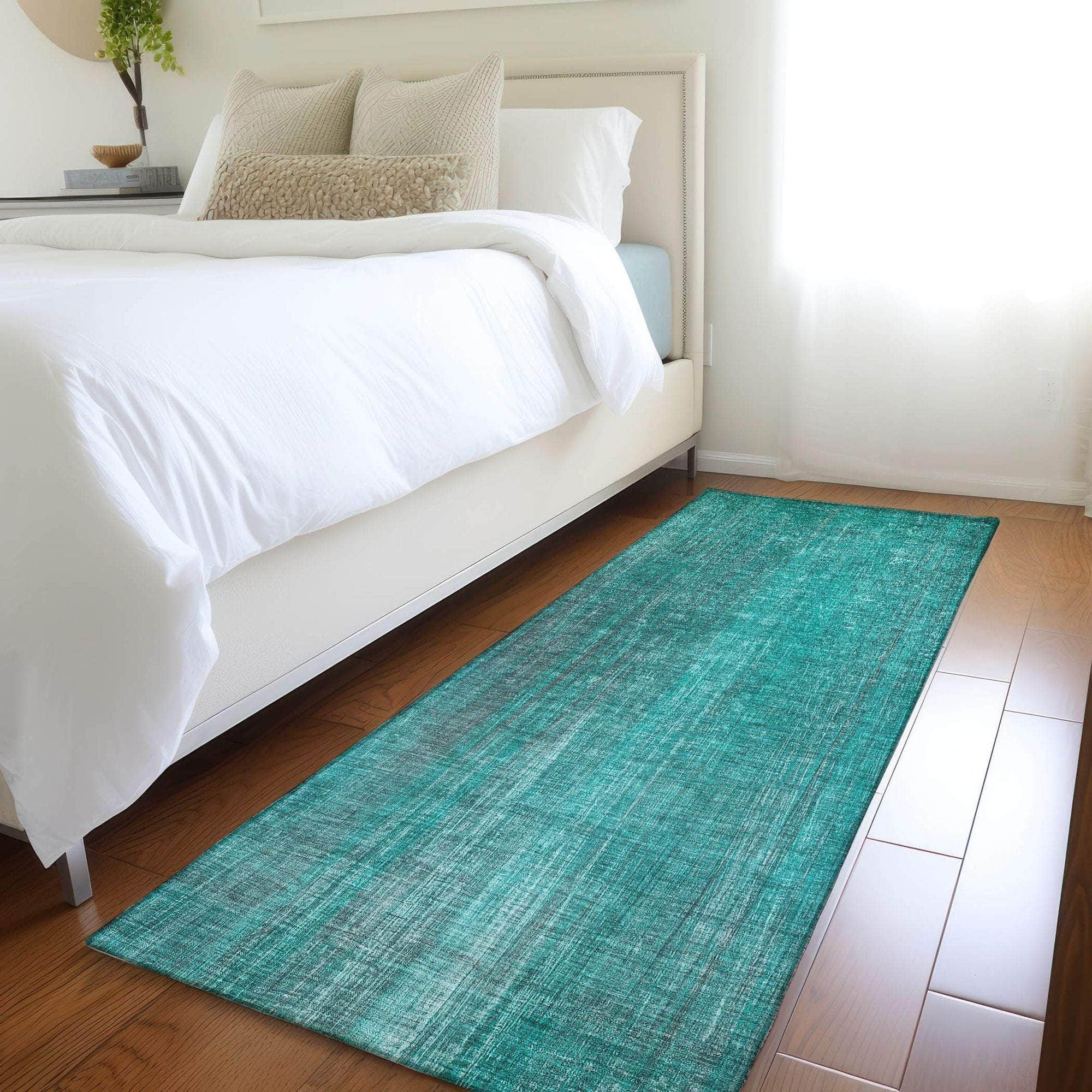 Machine Made ACN552 Teal  Rugs #color_teal 