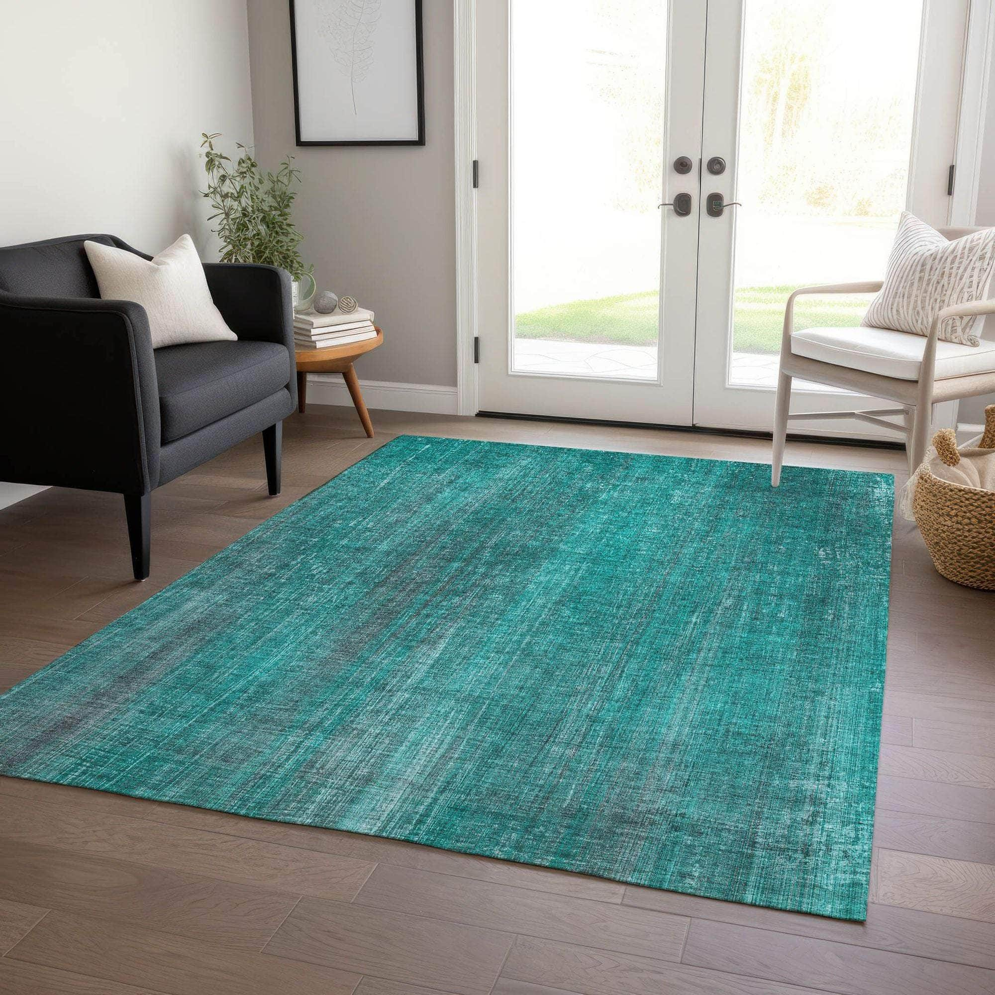 Machine Made ACN552 Teal  Rugs #color_teal 