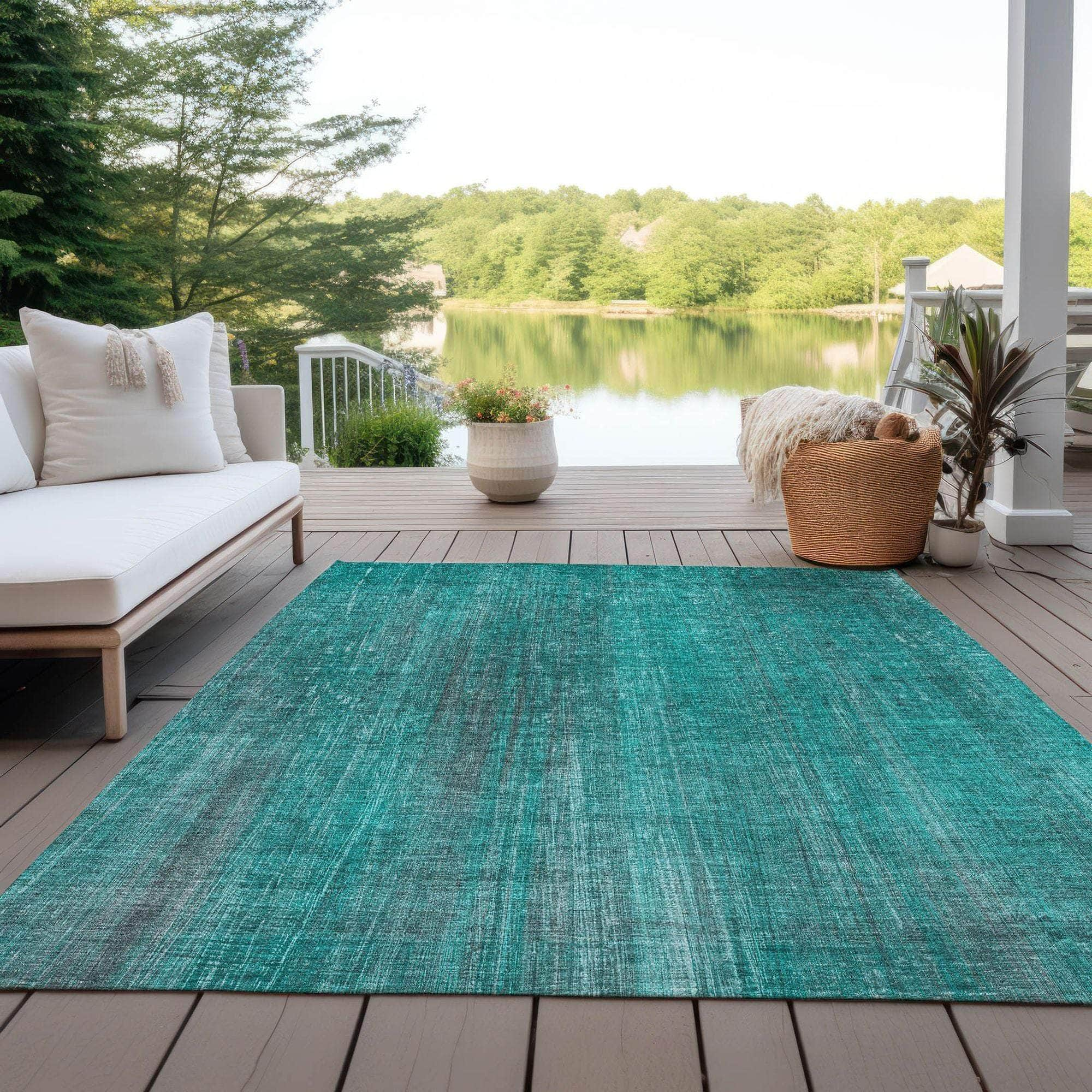 Machine Made ACN552 Teal  Rugs #color_teal 