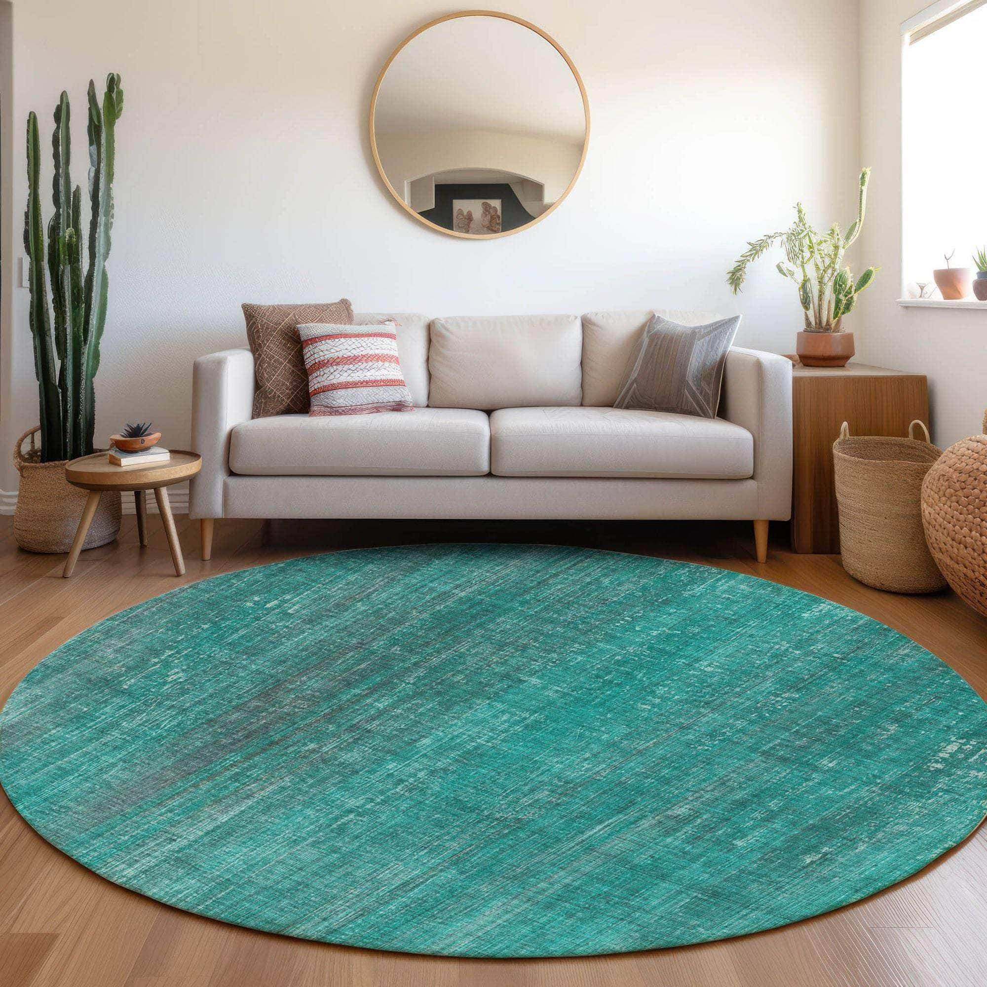 Machine Made ACN552 Teal  Rugs #color_teal 